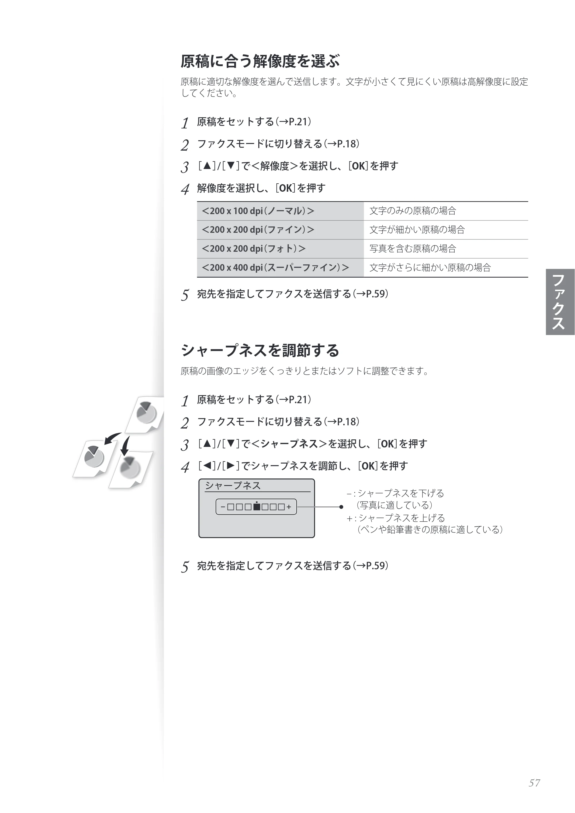 キヤノン MF4890dw/MF4870dn/MF4830d/MF4820d/MF4750 基本操作ガイド 2013年5月9日更新(PDF:35.3MB) — 原本ページ — 57ページ