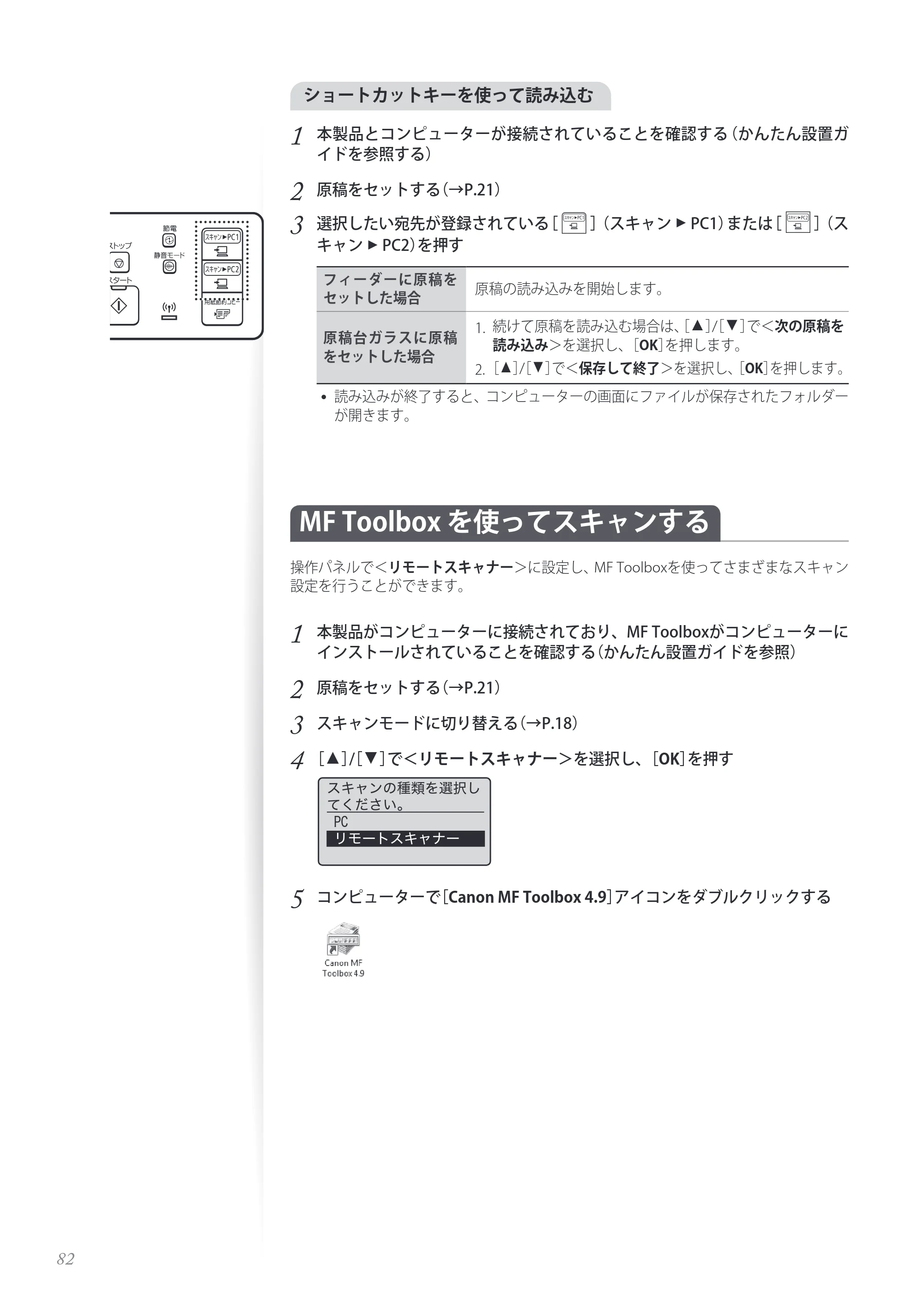 キヤノン MF4890dw/MF4870dn/MF4830d/MF4820d/MF4750 基本操作ガイド 2013年5月9日更新（PDF：35.3MB） — 原本ページ — 82ページ