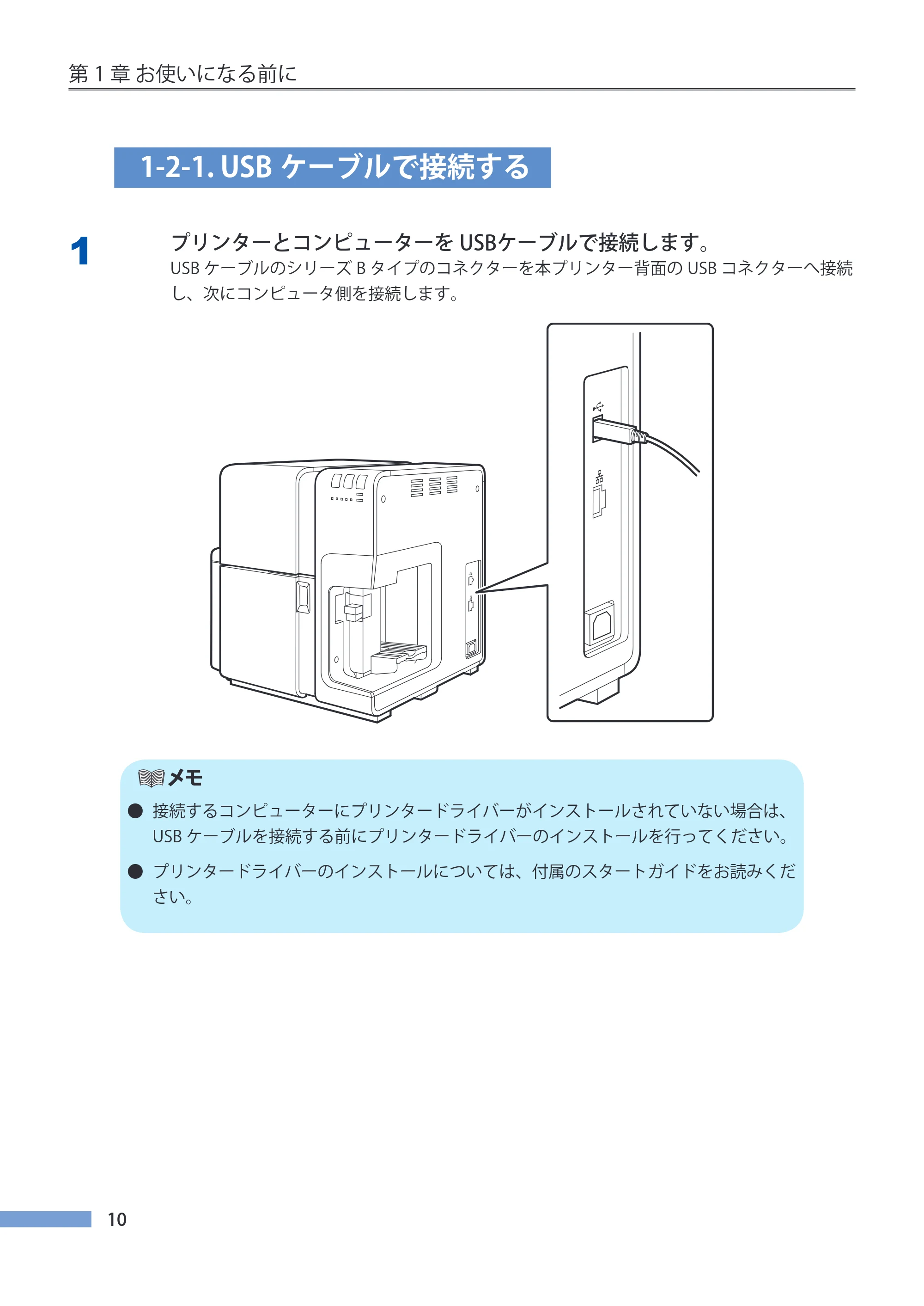キヤノン CX-G4400 CX-G4400 （BJI-P411M用）ユーザーズガイド※ （PDF形式／16.36Mバイト） — 1-2-1. USBケーブルで接続する — 原本ページ — 18ページ