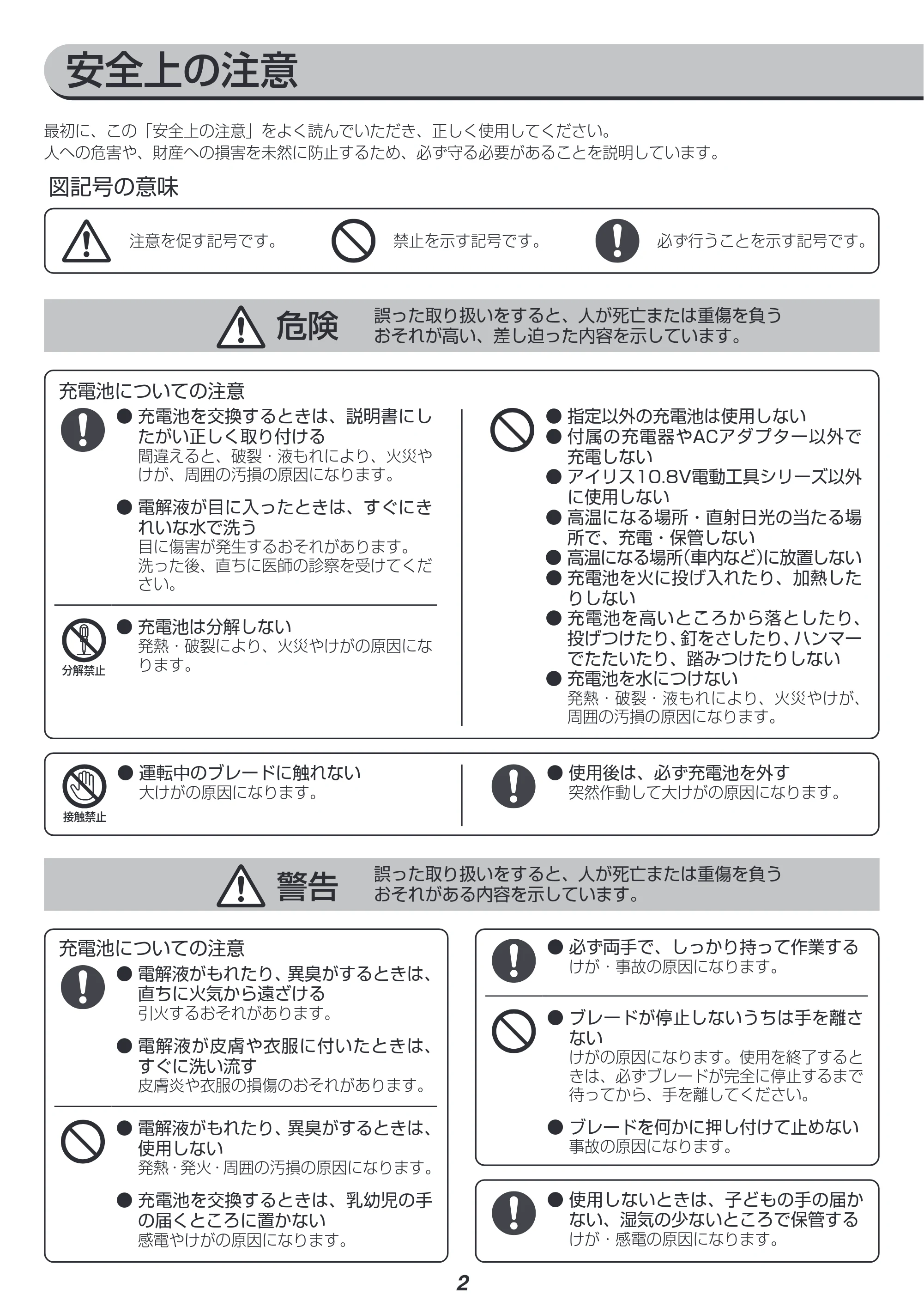 アイリスオーヤマ JRS13 取扱説明書 — 原本ページ — 2ページ