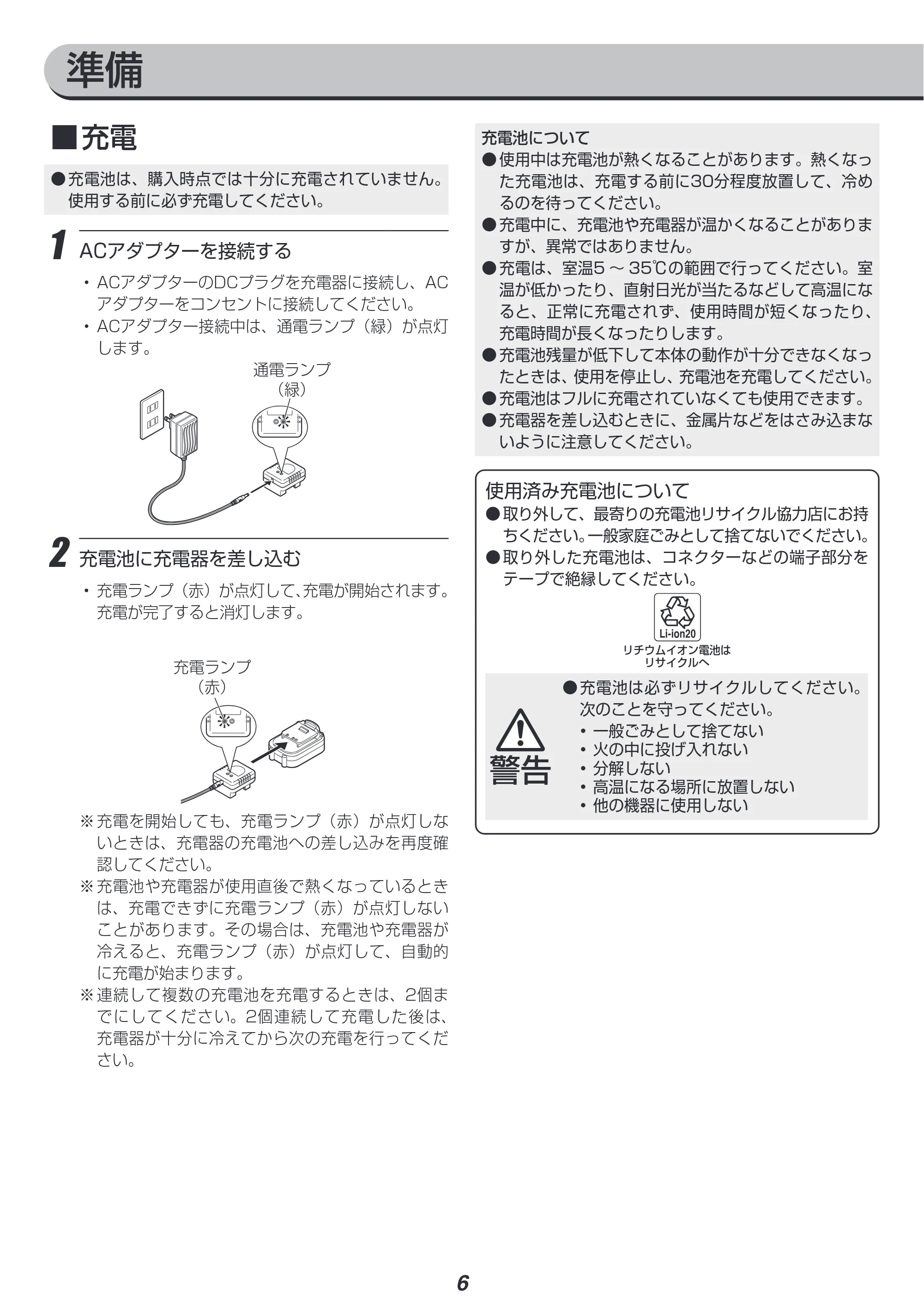 アイリスオーヤマ JRS13 取扱説明書 — 原本ページ — 6ページ