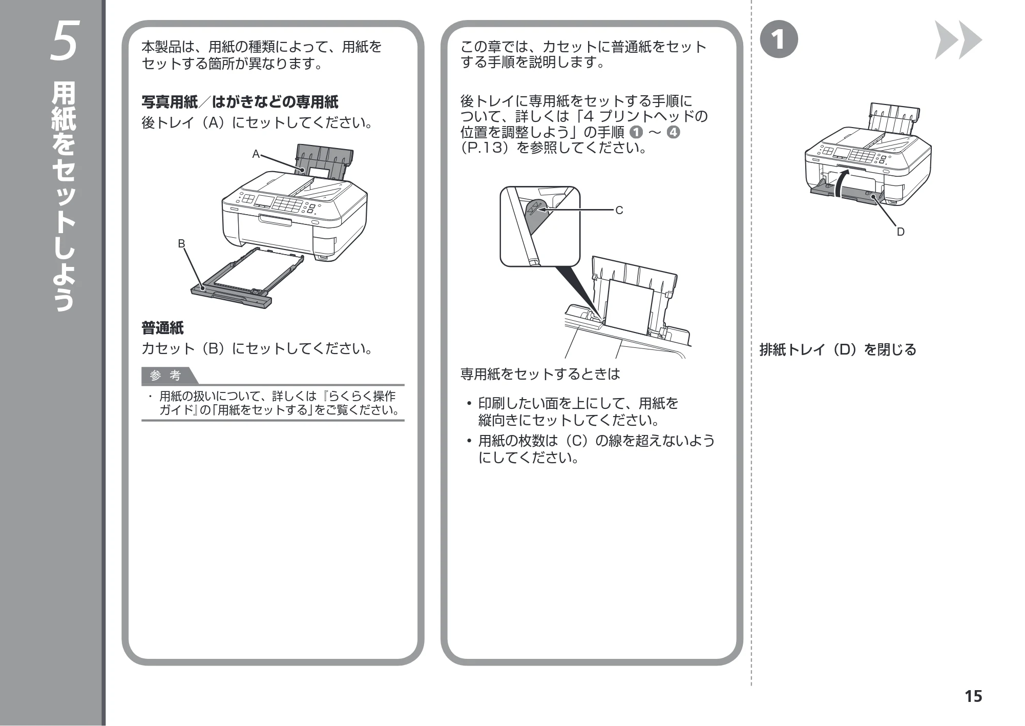 キヤノン PIXUS MX883 かんたんスタートガイド (PDF形式/7.07Mバイト) — 用紙をセットしよう — 原本ページ — 17ページ