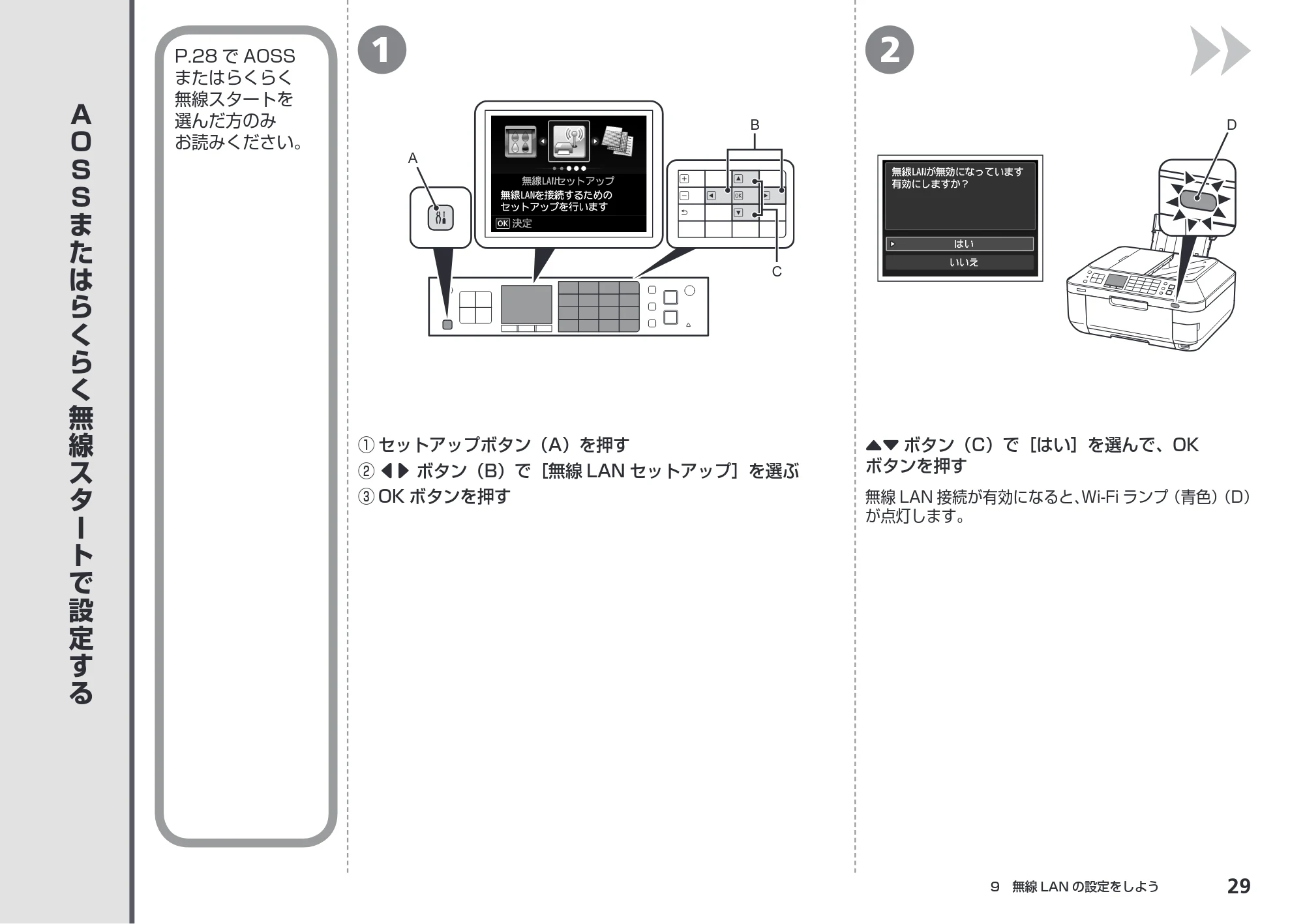 キヤノン PIXUS MX883 かんたんスタートガイド (PDF形式/7.07Mバイト) — AOSSまたはらくらく無線スタートで設定する — 原本ページ — 31ページ