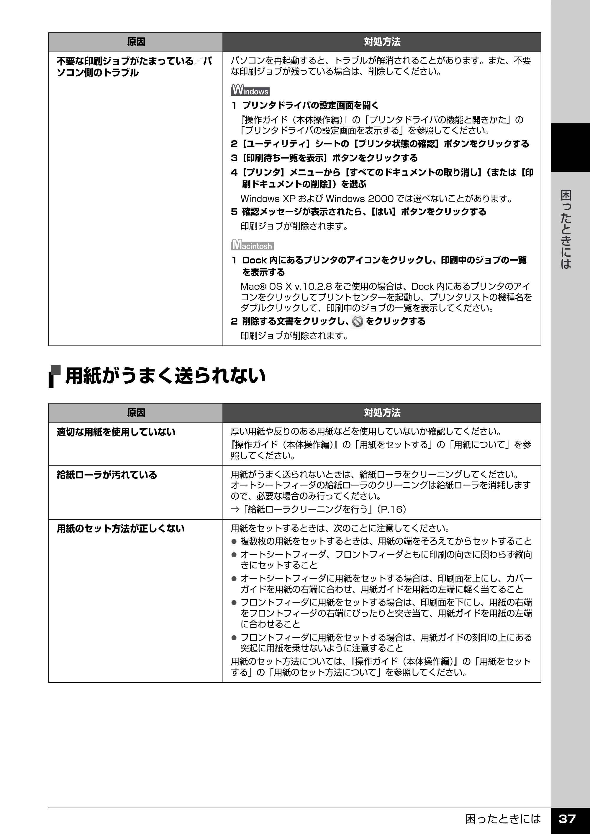 キヤノン PIXUS MP510 操作ガイド（お手入れ編） （PDF形式／8.28Mバイト） — 原本ページ — 38ページ