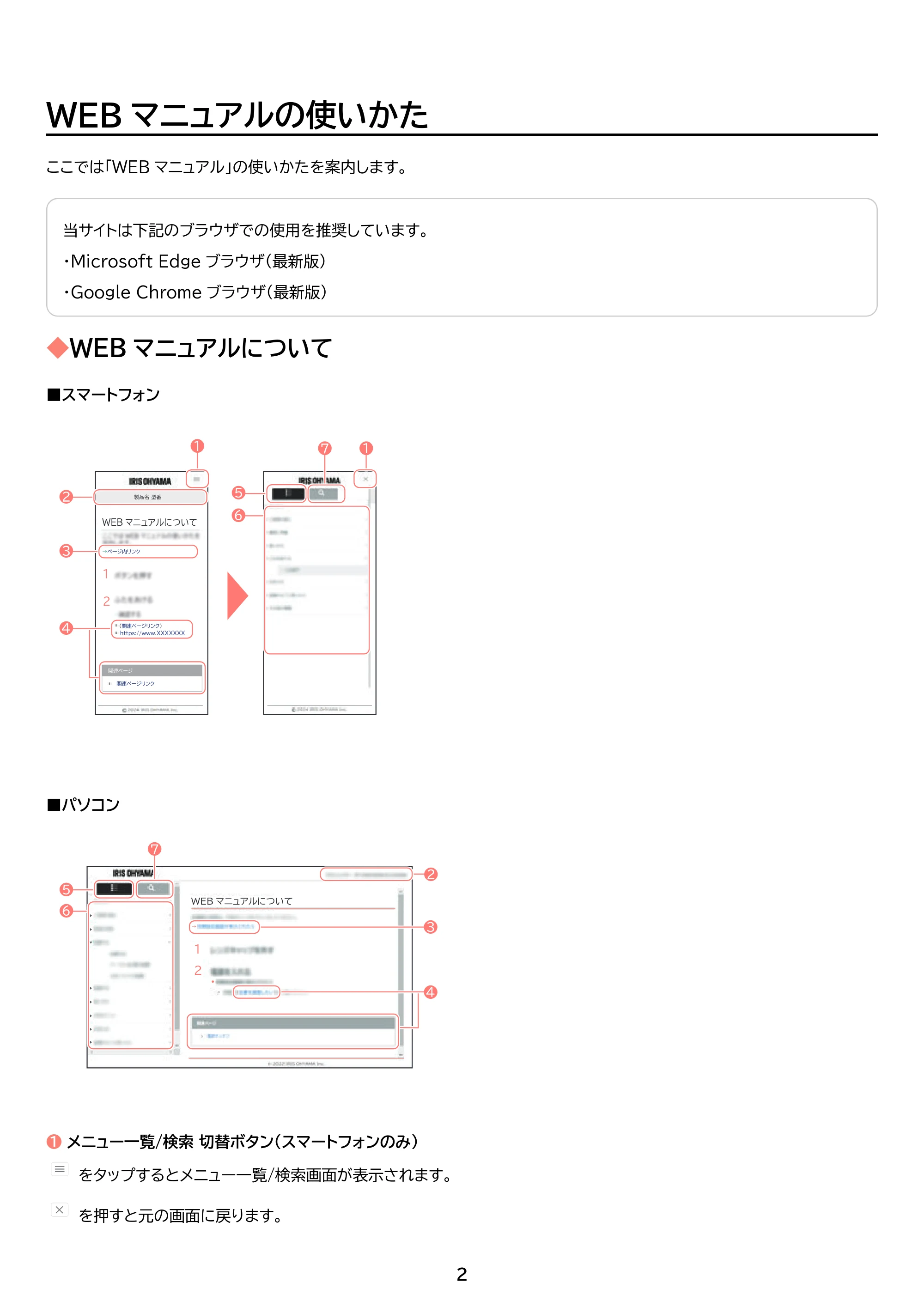 アイリスオーヤマ RC-IGA50AZ-DA 取扱説明書 — 原本ページ — 2ページ