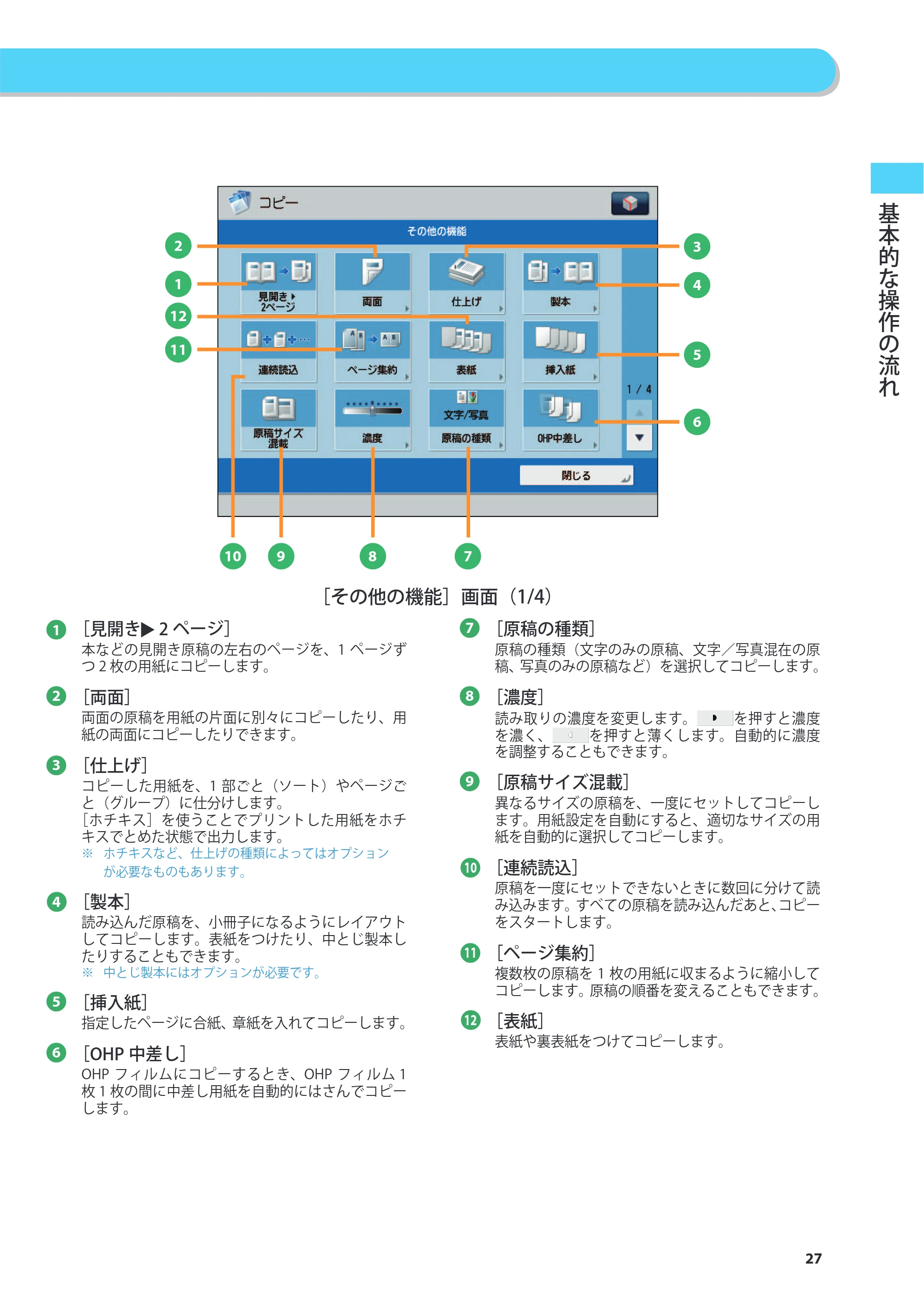 キヤノン imageRUNNER ADVANCE 4245F/4245F-R/4245/4235F/4235/4225F/4225 基本操作ガイド 2013年11月21日更新（PDF：13.4MB） — 原本ページ — 27ページ