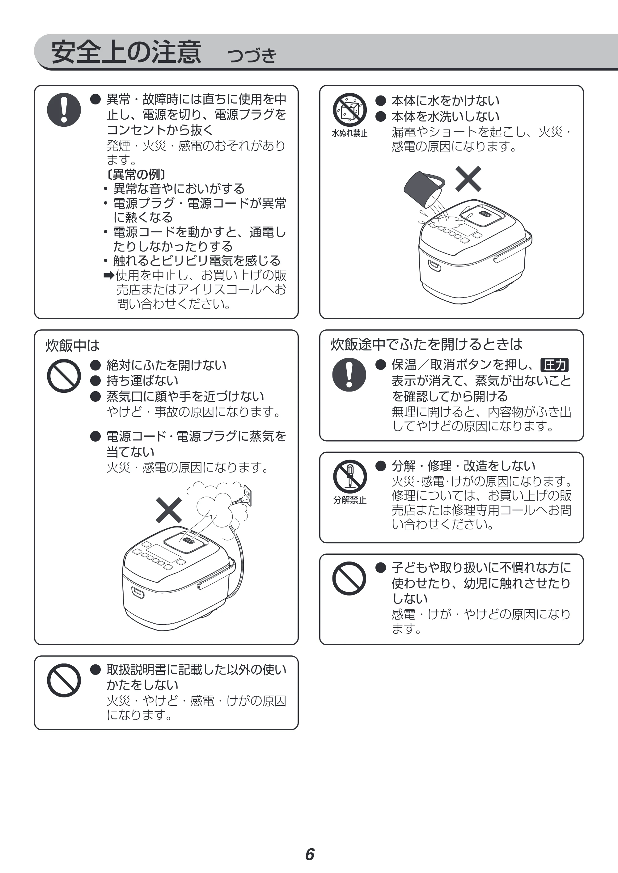 アイリスオーヤマ RC-PD10 取扱説明書 — 原本ページ — 6ページ