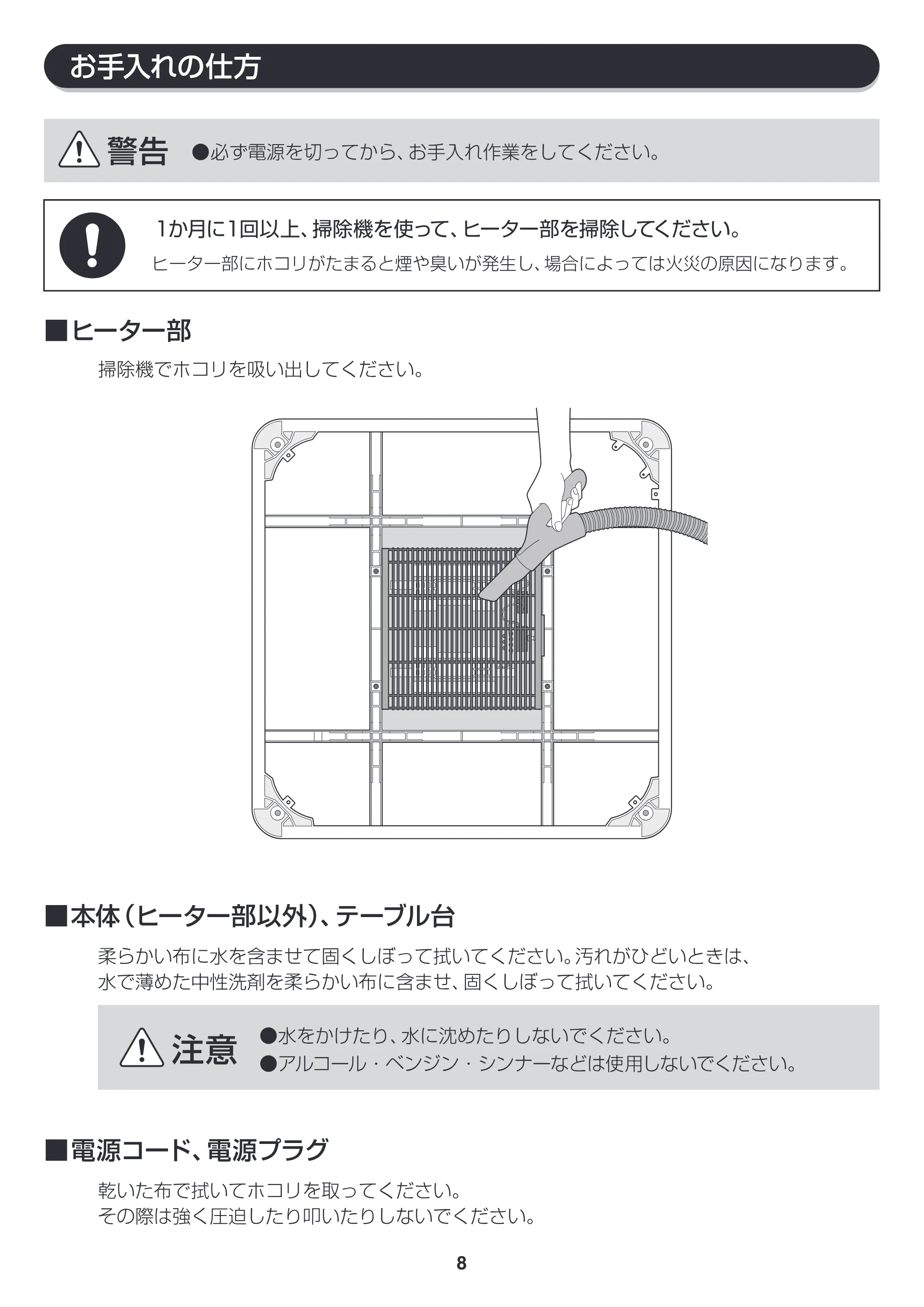 アイリスオーヤマ CAK-75 取扱説明書 — CAK75_P08_v8ol [更新済み] — 原本ページ — 8ページ
