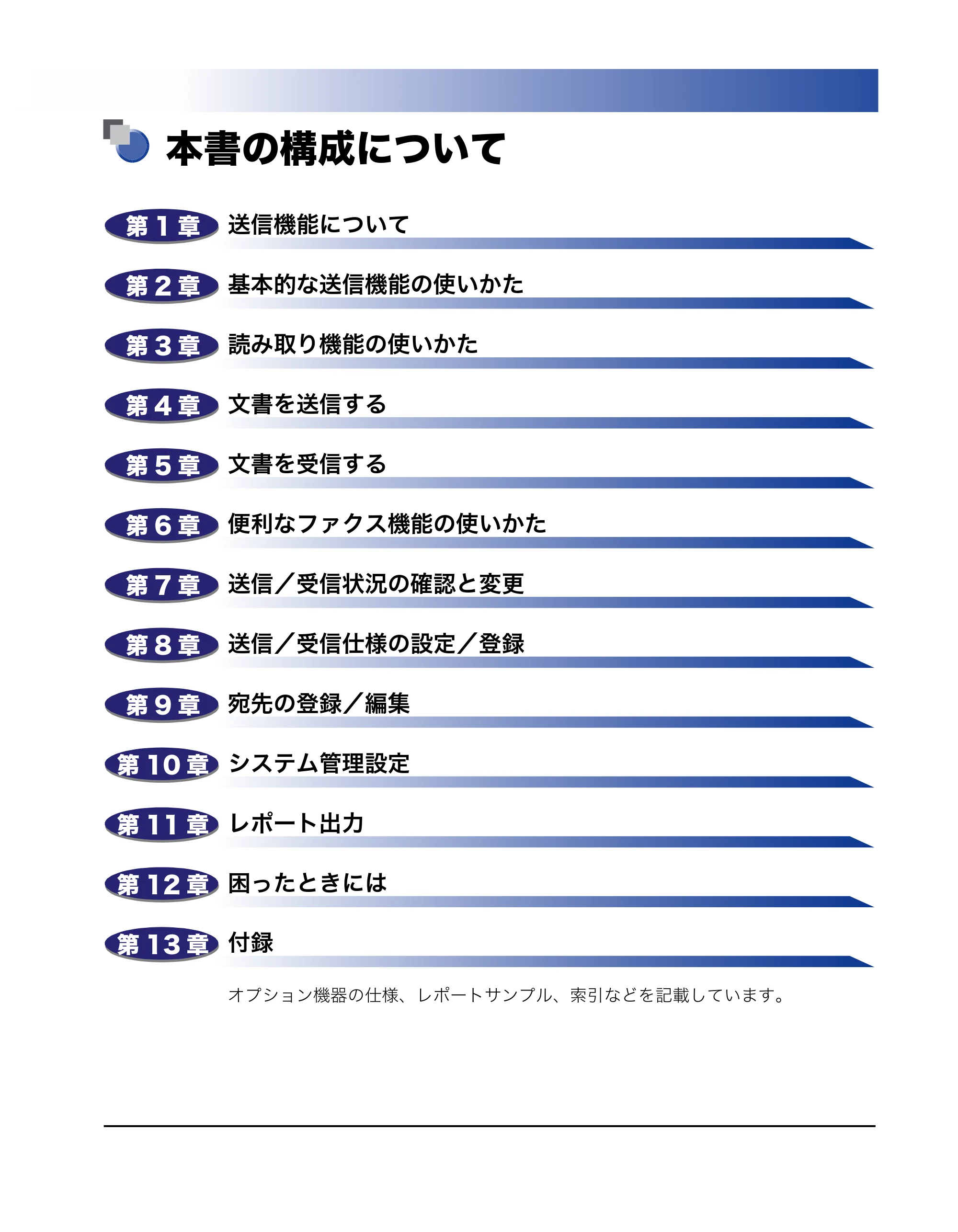 キヤノン MF7455N/MF7430 送信／ファクスガイド 2010年10月12日更新 （PDF形式／12.46Mバイト） — 本書の構成について — 原本ページ — 3ページ