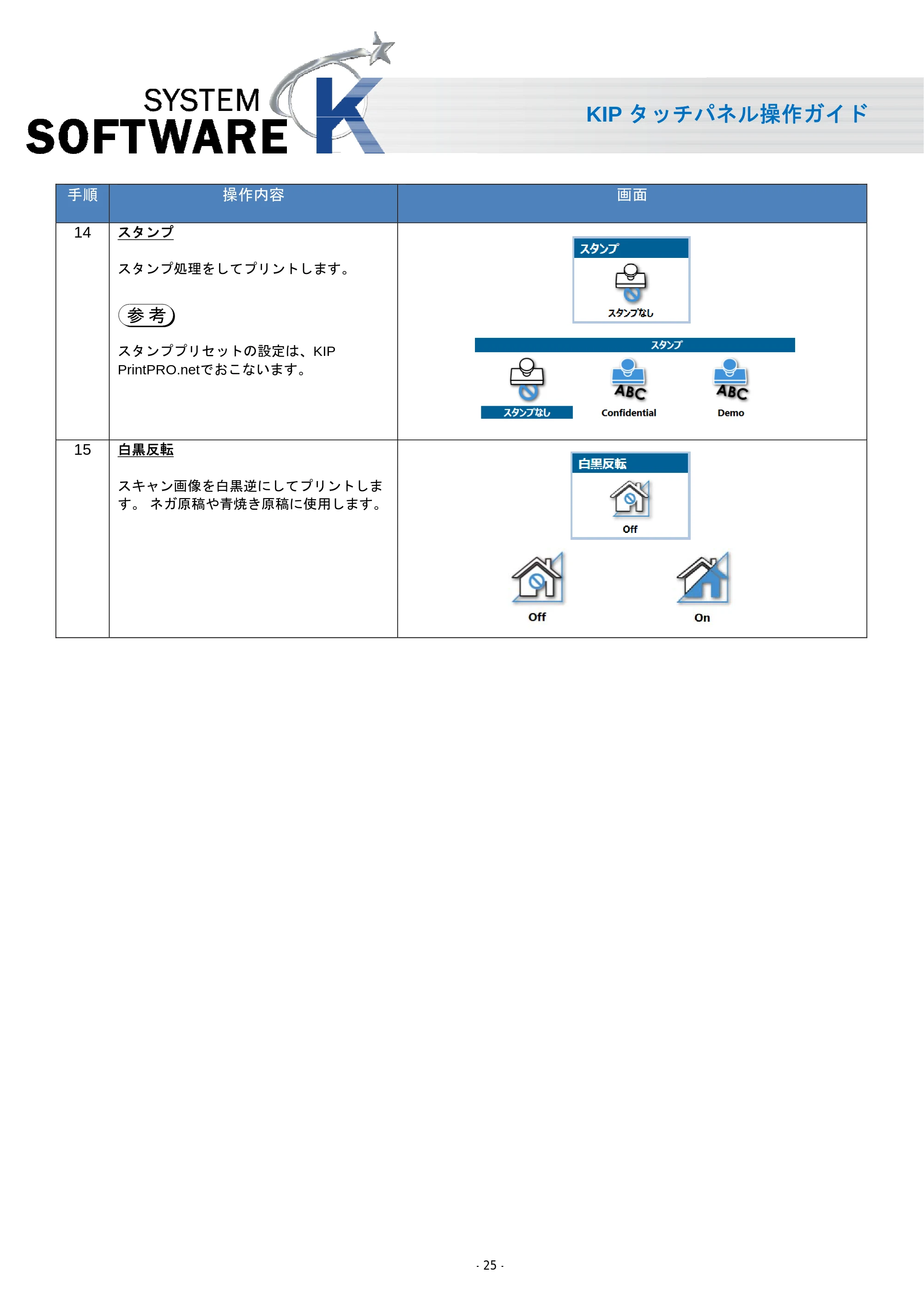 京セラ KIP 7170 KIP タッチパネル操作ガイド — 原本ページ — 26ページ