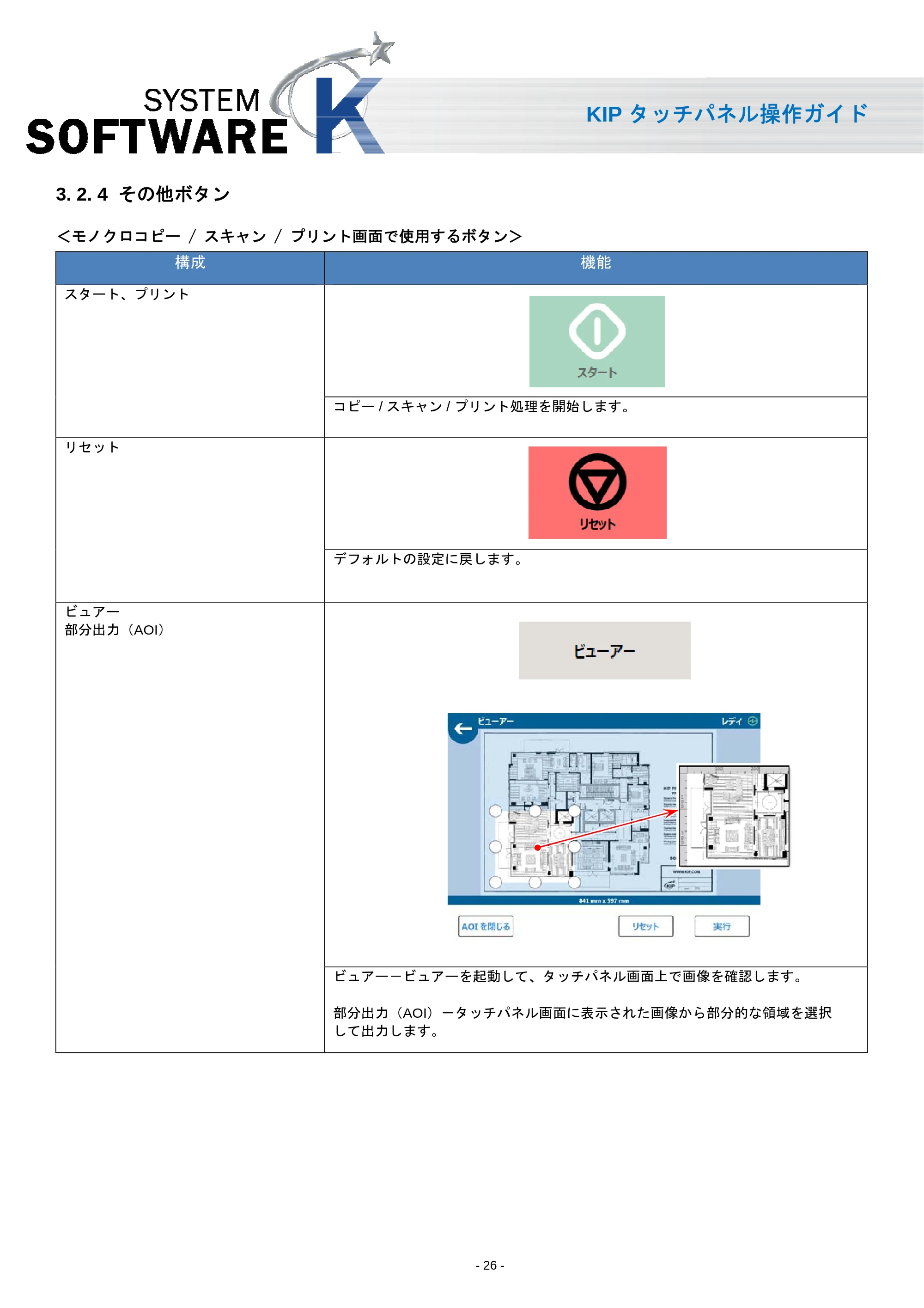 京セラ KIP 7170 KIP タッチパネル操作ガイド — 3. 2. 4 その他ボタン — 原本ページ — 27ページ