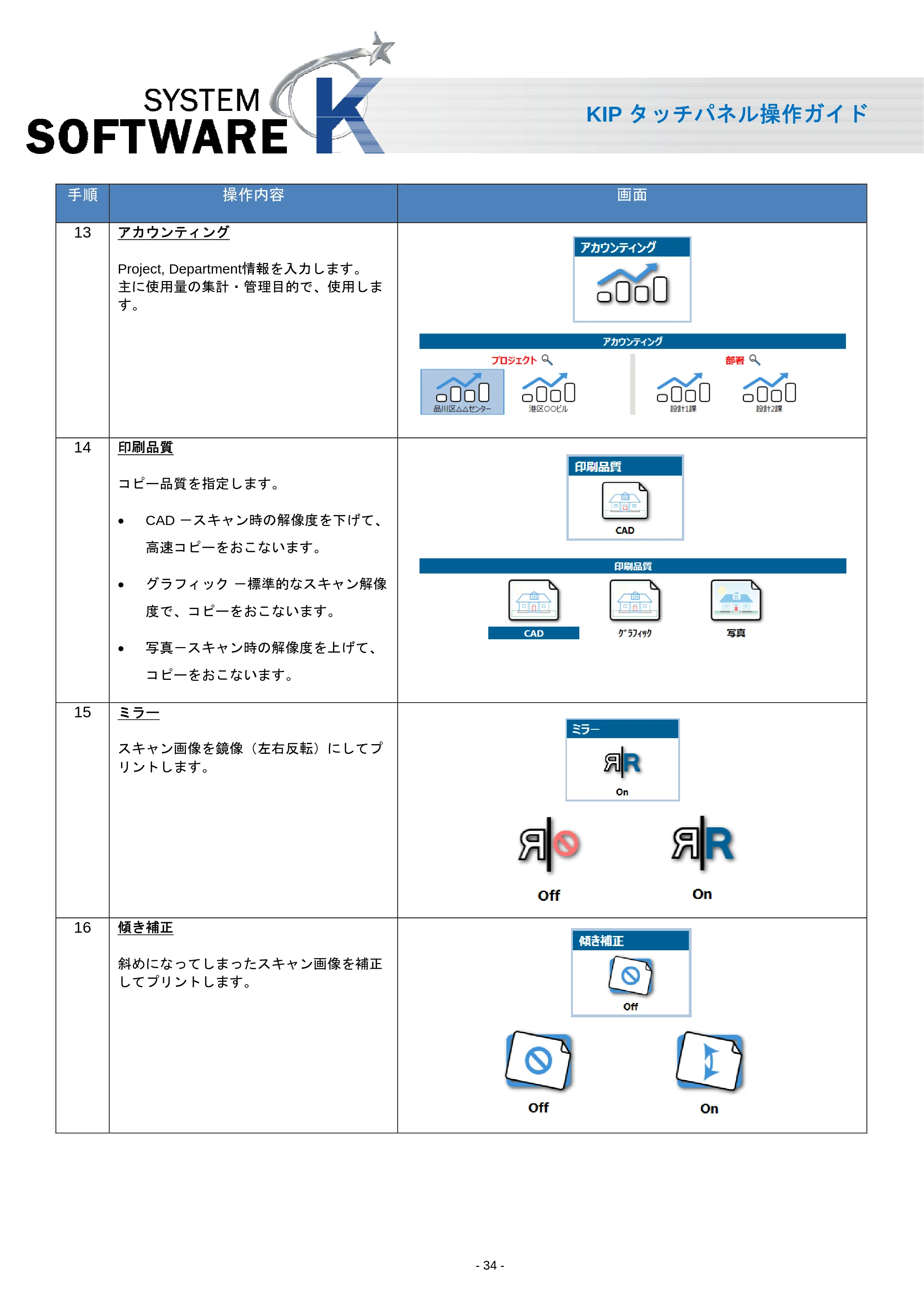 京セラ KIP 7170 KIP タッチパネル操作ガイド — 原本ページ — 35ページ
