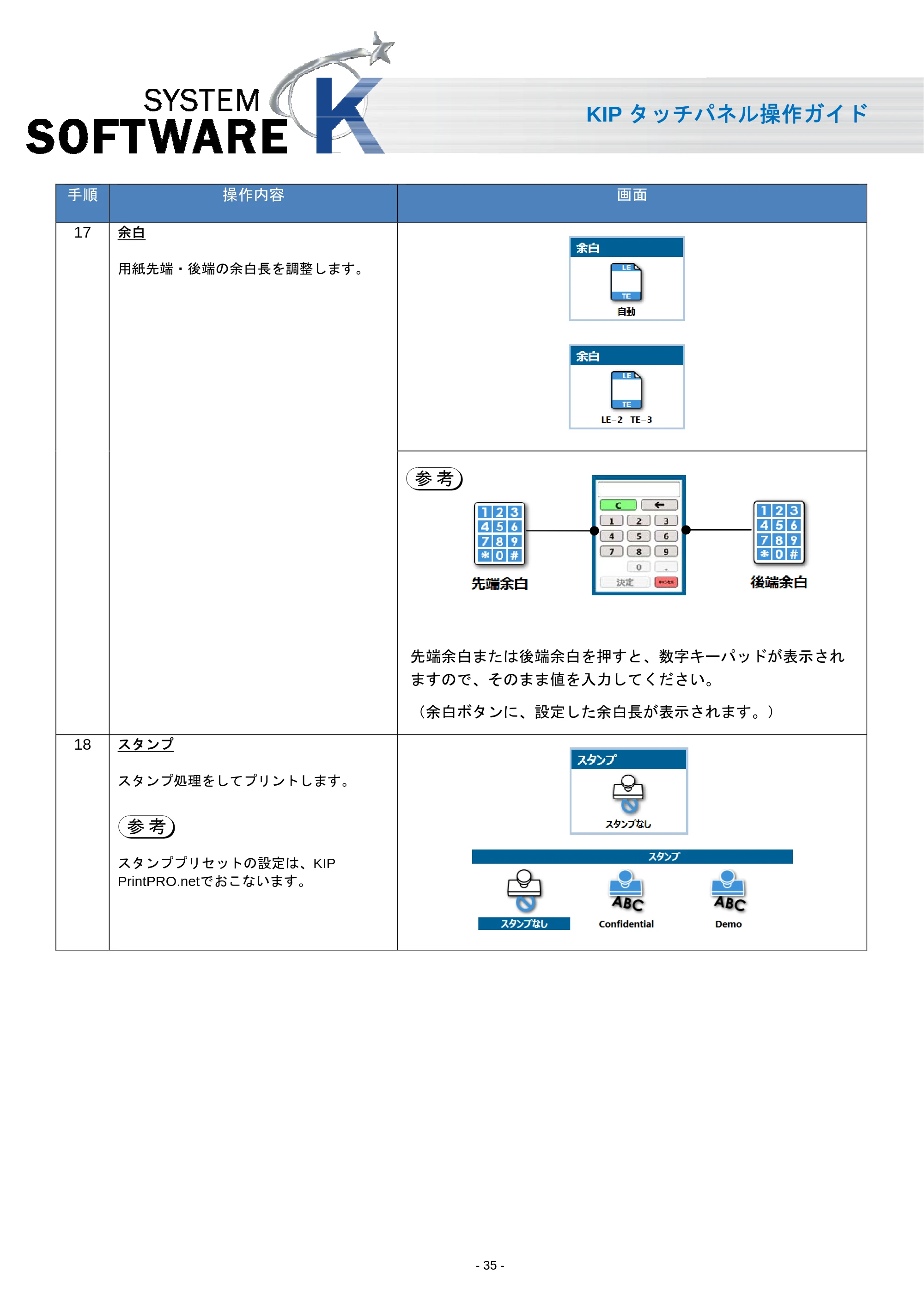 京セラ KIP 7170 KIP タッチパネル操作ガイド — 原本ページ — 36ページ