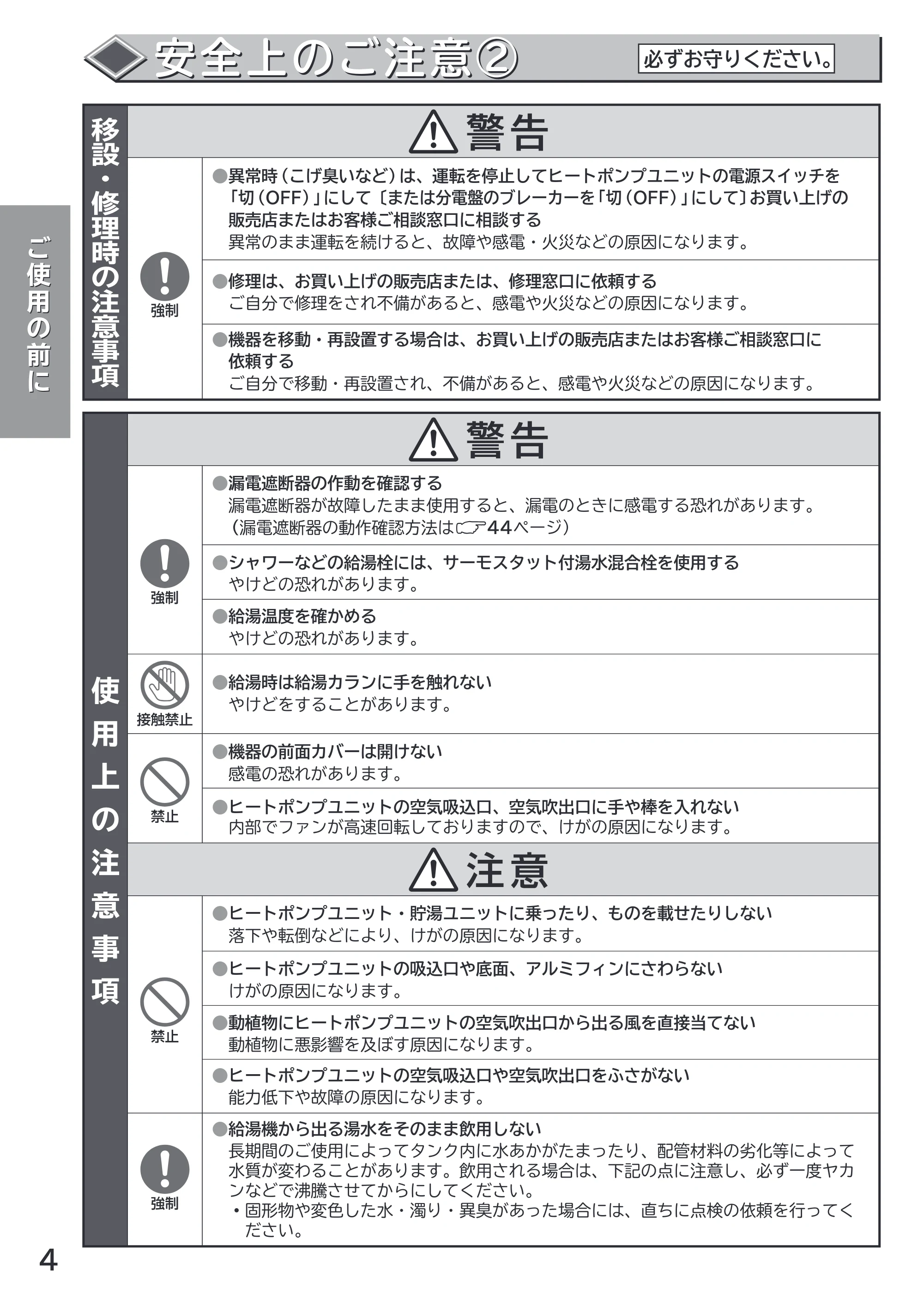 日立 RHK-15CD 取扱説明書 — 安全上のご注意2 — 原本ページ — 4ページ