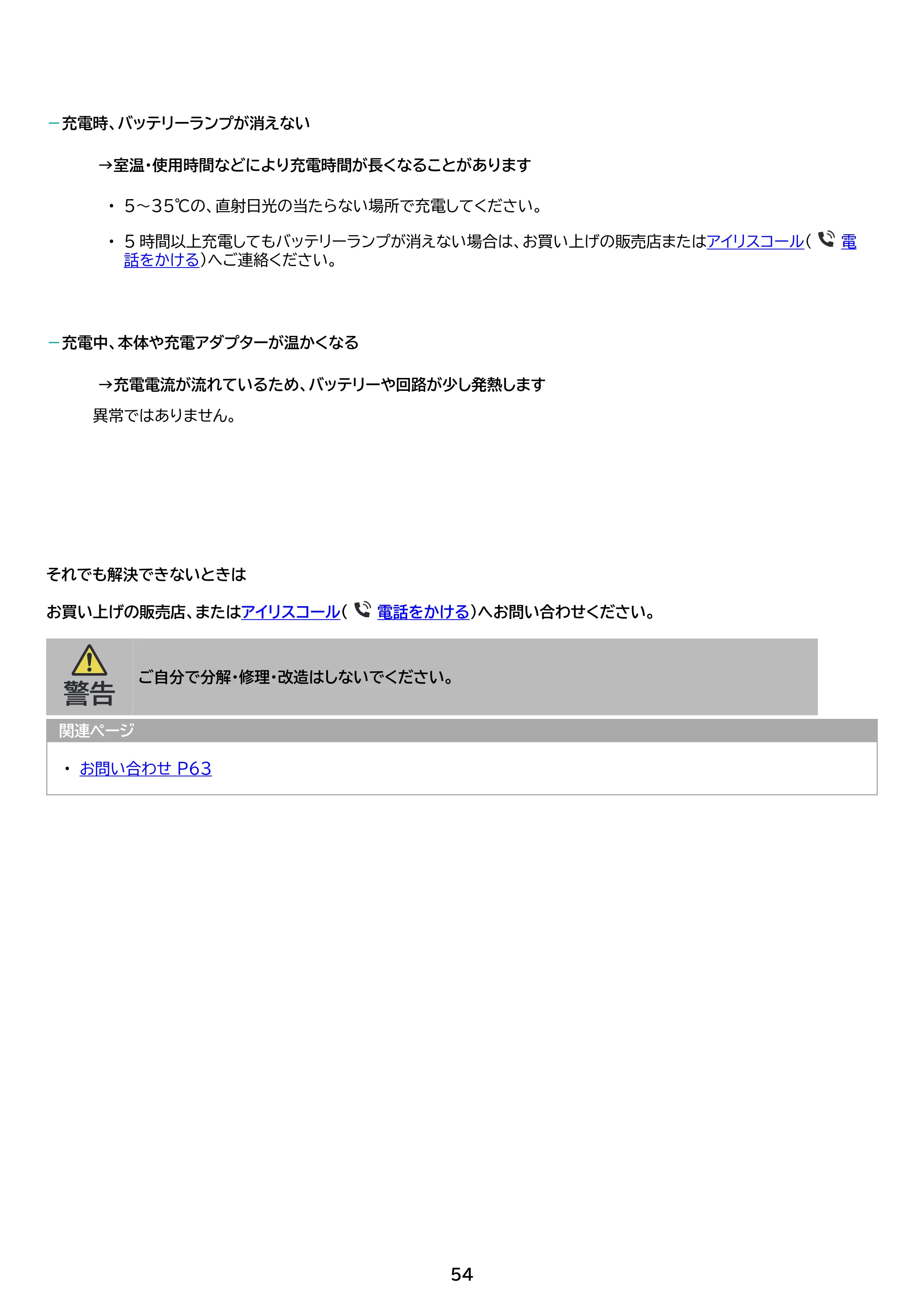 アイリスオーヤマ SCD-U2P 取扱説明書 — 原本ページ — 54ページ