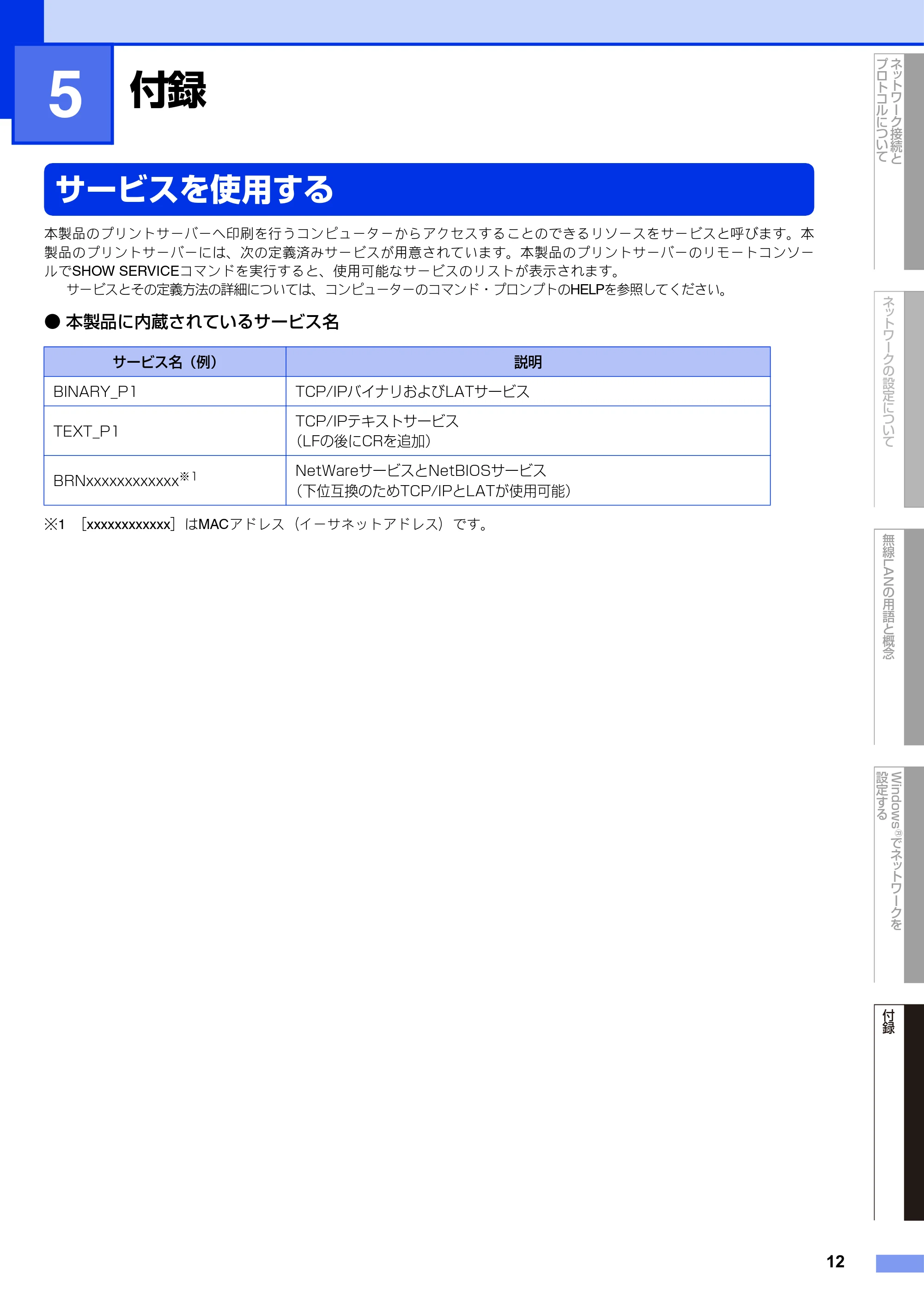 ブラザー DCP-J525N / DCP-J725N / DCP-J925N ユーザーズガイド ~ネットワーク知識編~ — 第5章 付録 — 原本ページ — 13ページ
