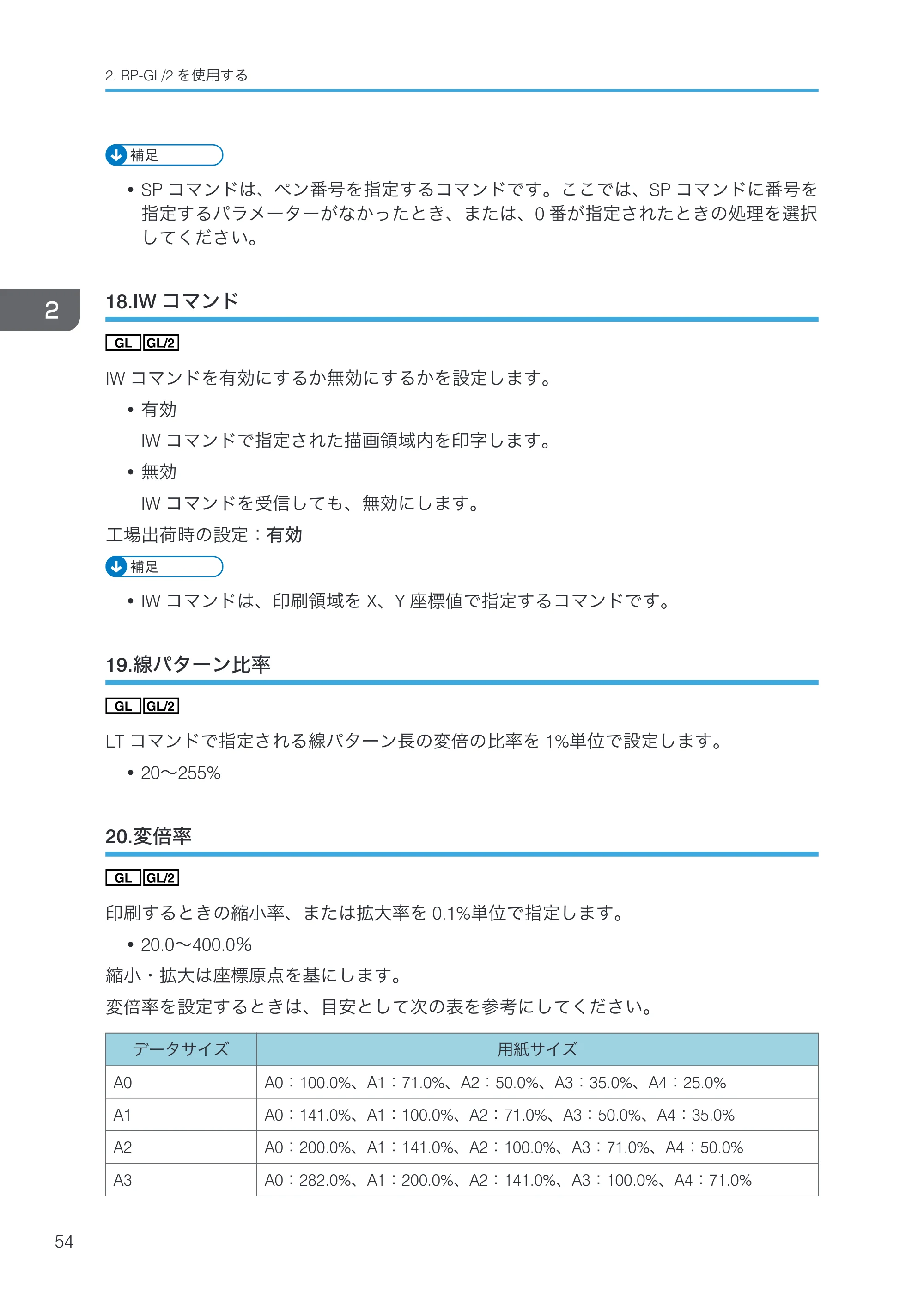 リコー RICOH MP W6700SP 使用説明書（RP-GL/2 & RTIFF） — 18.IWコマンド — 原本ページ — 56ページ