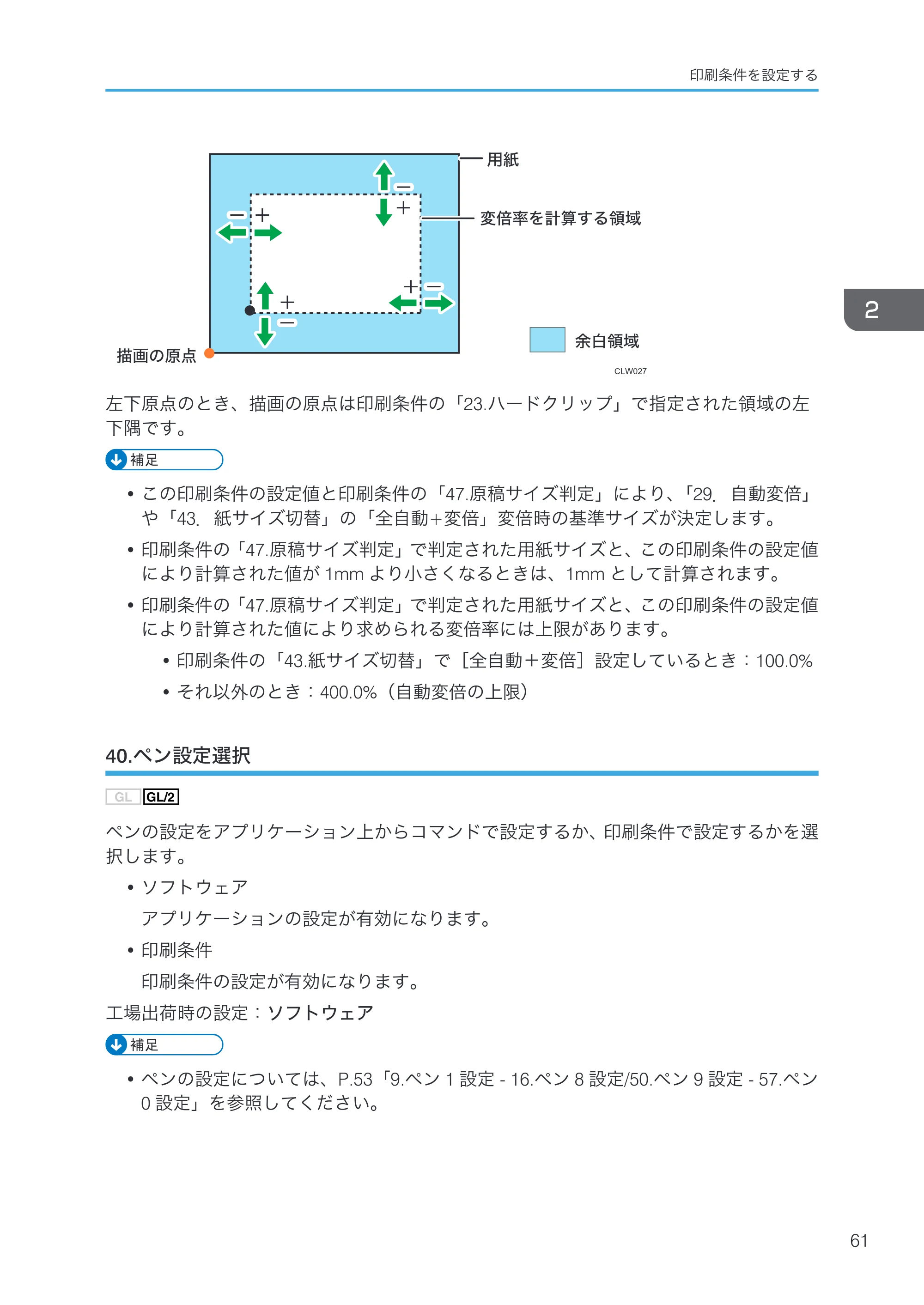 リコー RICOH MP W6700SP 使用説明書（RP-GL/2 & RTIFF） — 40.ペン設定選択 — 原本ページ — 63ページ