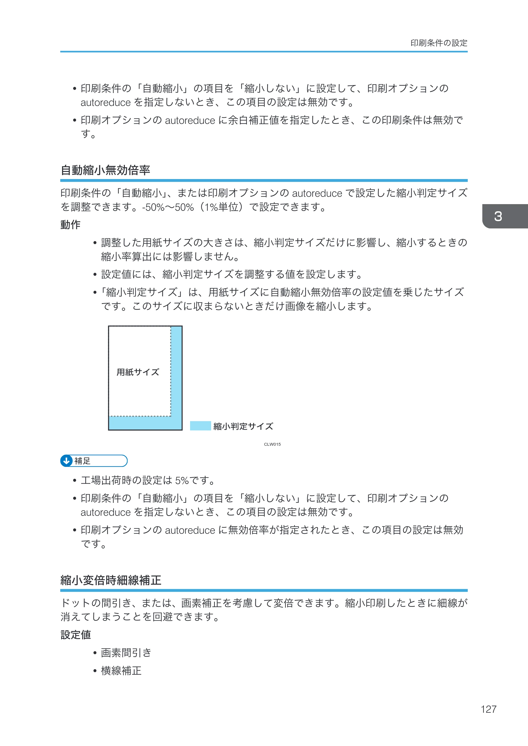 リコー RICOH MP W6700SP 使用説明書（RP-GL/2 & RTIFF） — 自動縮小無効倍率 — 原本ページ — 129ページ