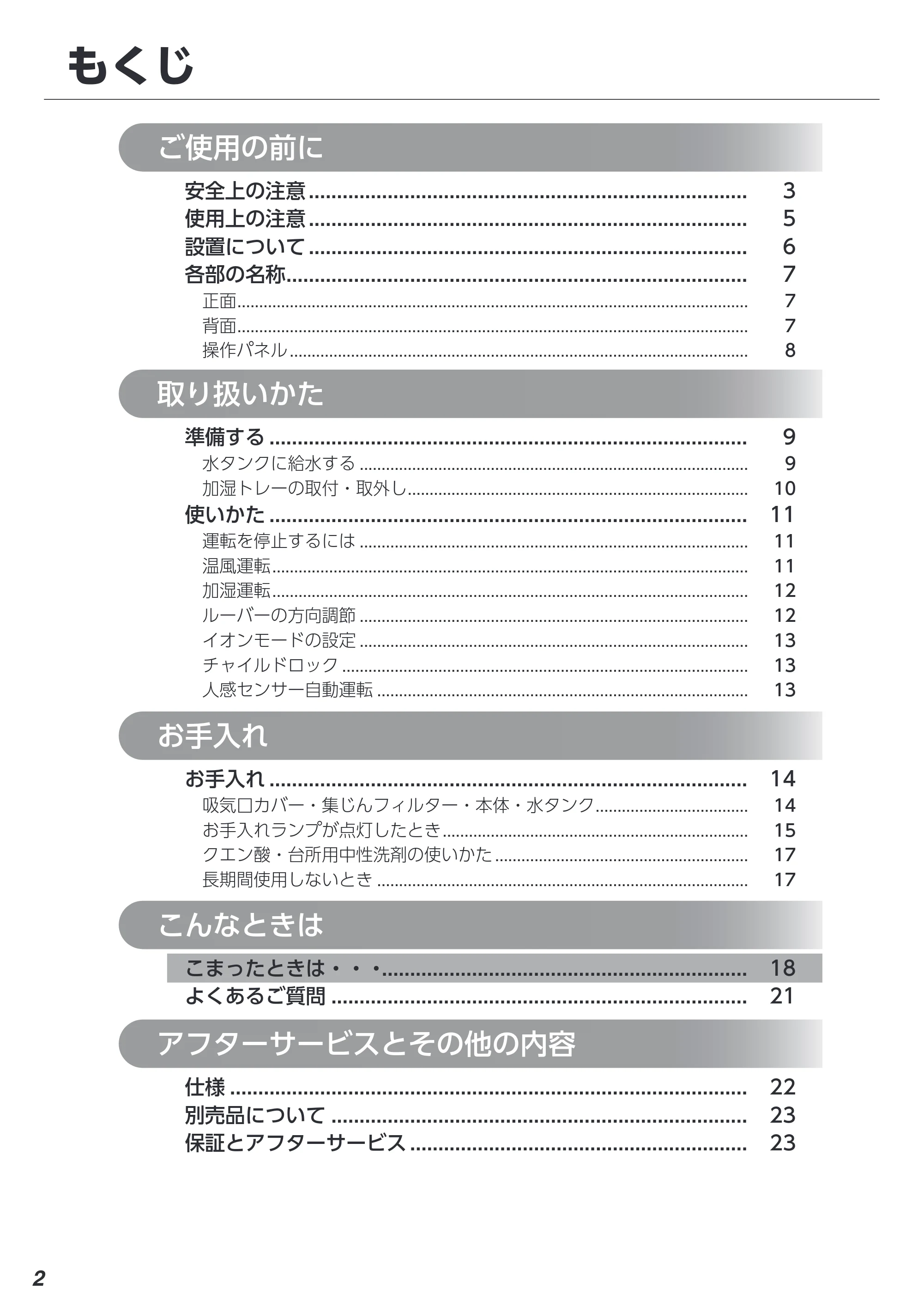 アイリスオーヤマ ACHHM12A-W 取扱説明書 — 原本ページ — 2ページ
