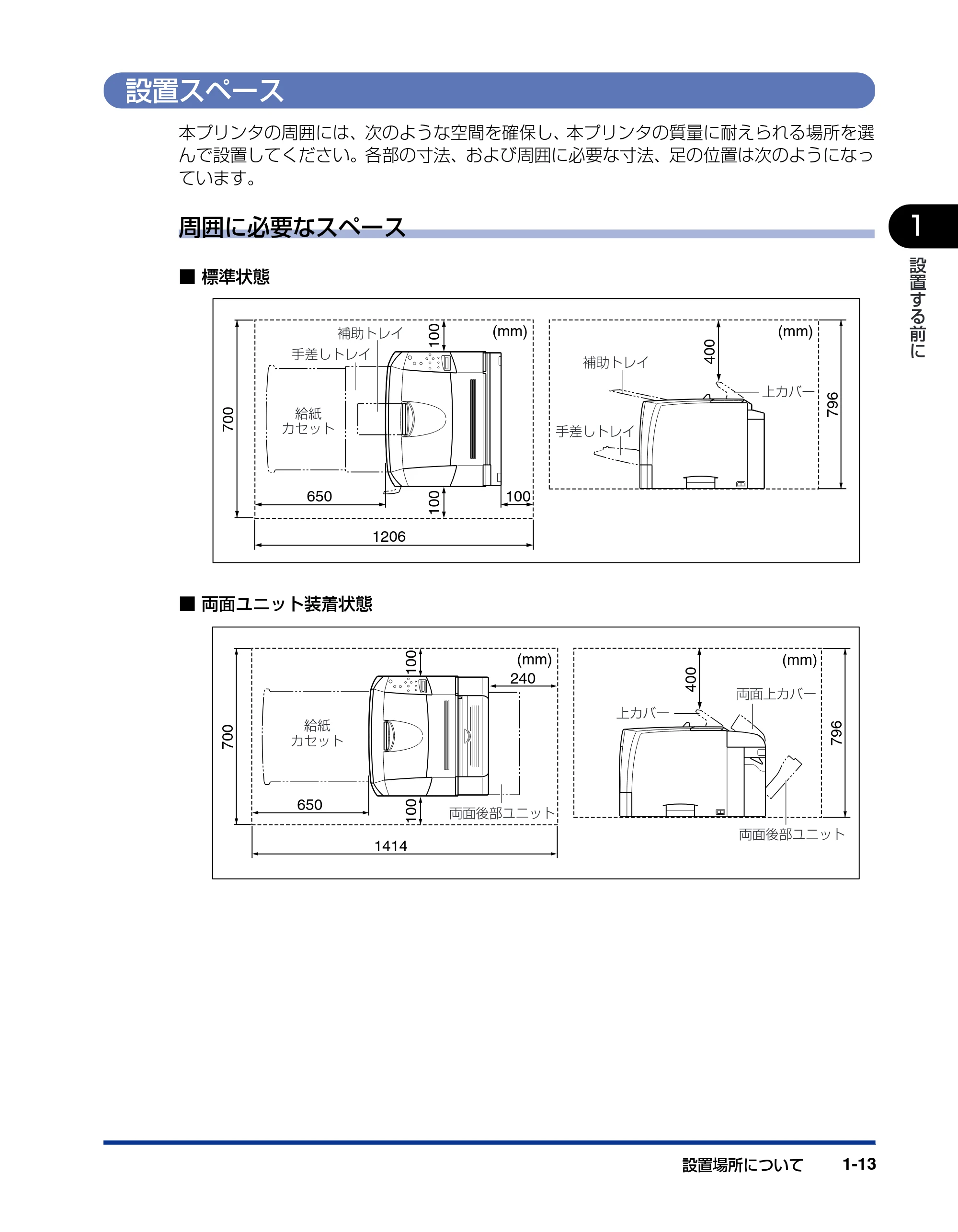 キヤノン LBP3800/3700 設置ガイド 2006年5月25日更新 (PDF形式/5.29Mバイト) — 設置スペース — 原本ページ — 29ページ