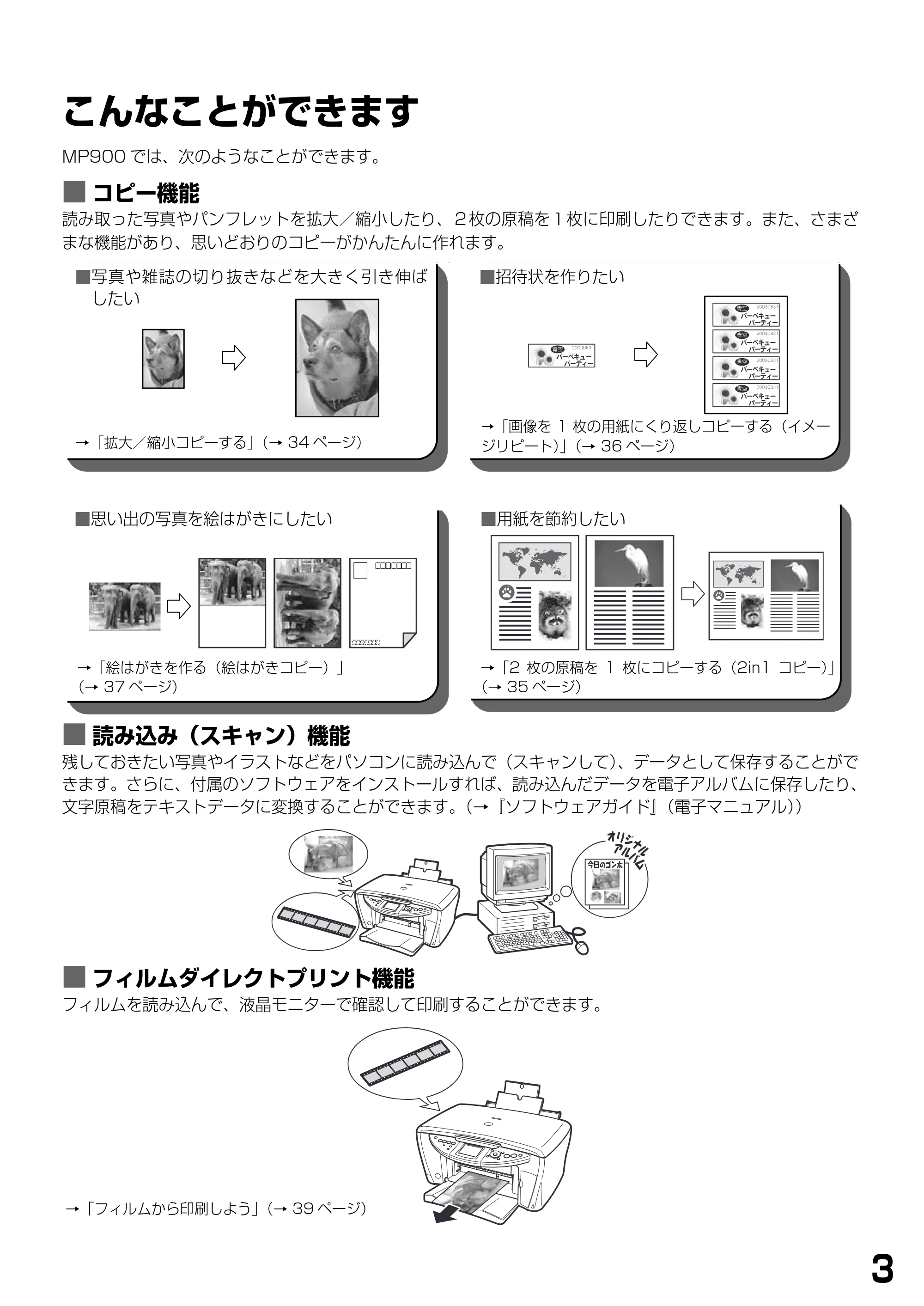 キヤノン PIXUS MP900 基本操作ガイド （PDF形式／9.38Mバイト） — こんなことができます — 原本ページ — 5ページ