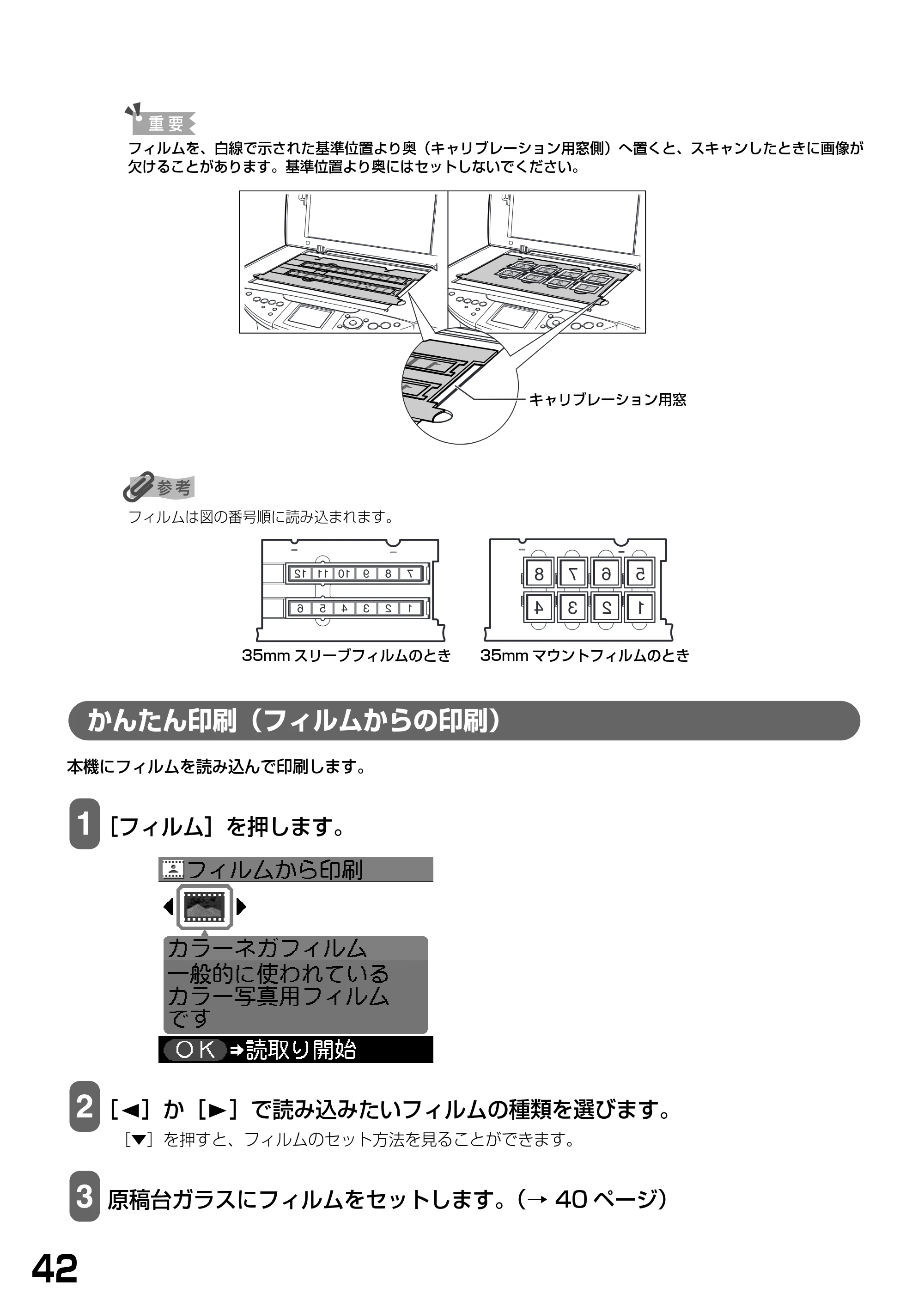 キヤノン PIXUS MP900 基本操作ガイド （PDF形式／9.38Mバイト） — かんたん印刷（フィルムからの印刷） — 原本ページ — 44ページ
