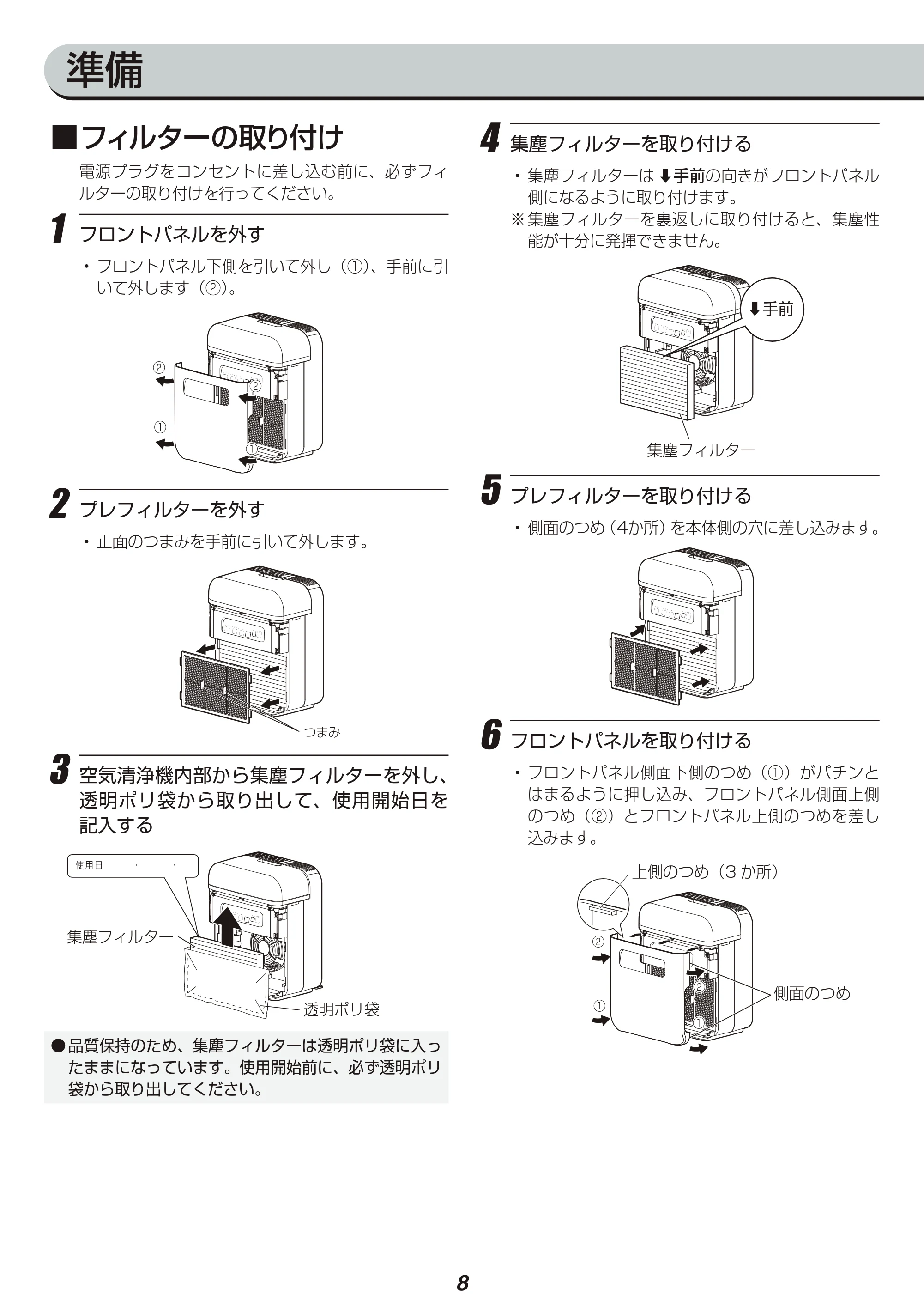 アイリスオーヤマ SHA-400A 取扱説明書 — 原本ページ — 8ページ