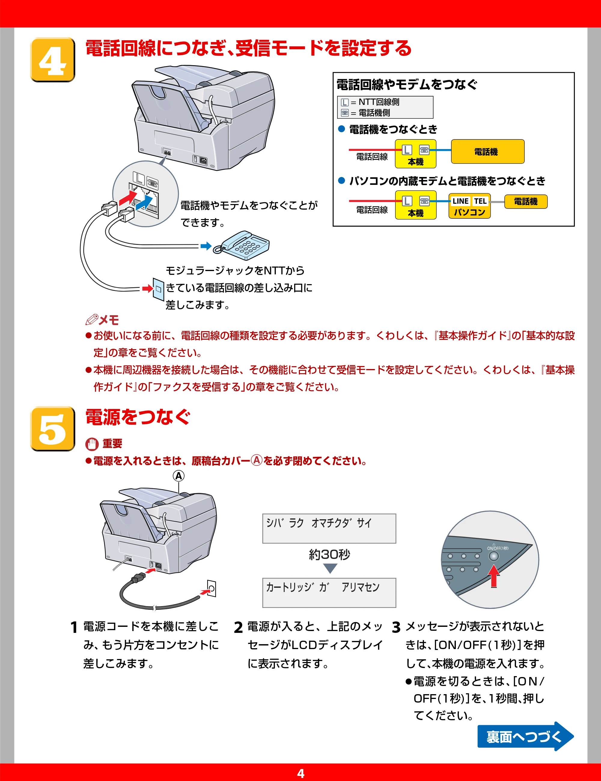 キヤノン PIXUS MP730 セットアップガイド (PDF形式/3.18Mバイト) — 原本ページ — 4ページ