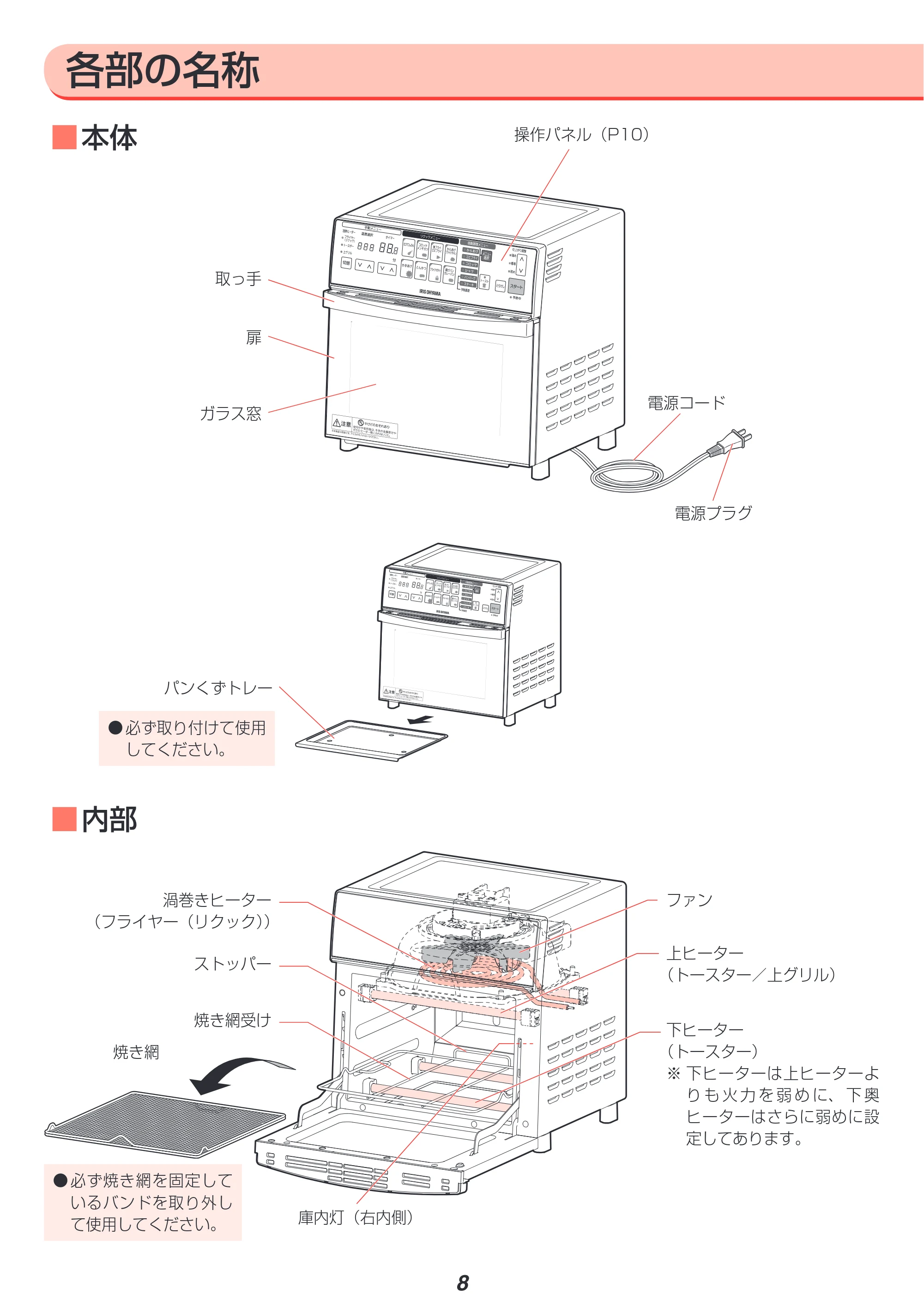 アイリスオーヤマ FVX-M3A 取扱説明書 — 原本ページ — 8ページ