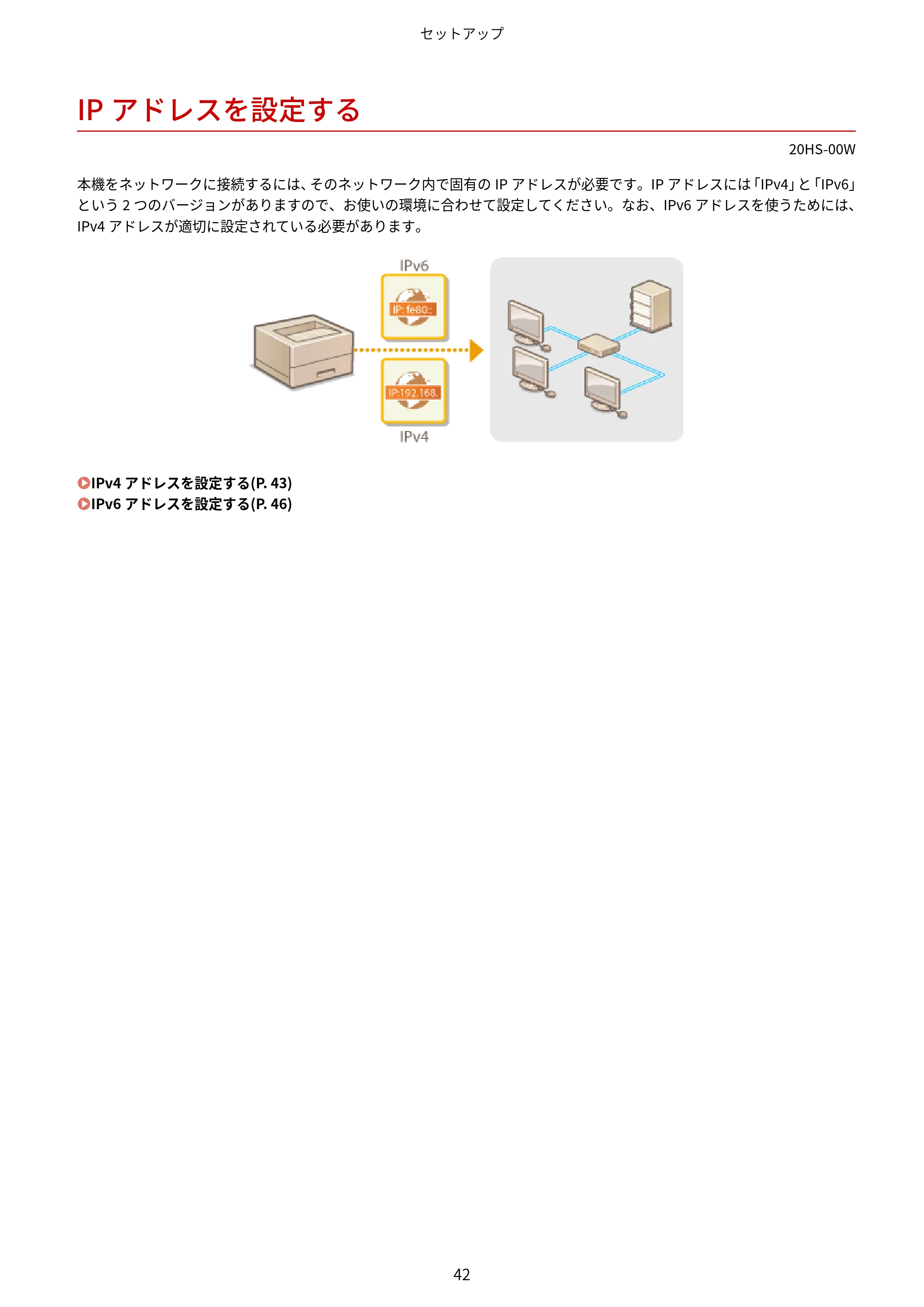キヤノン LBP654C・LBP652C・LBP651C・LBP612C・LBP611C ユーザーズガイド 2020年6月10日掲載（PDF：5.20MB） — IPアドレスを設定する — 原本ページ — 48ページ