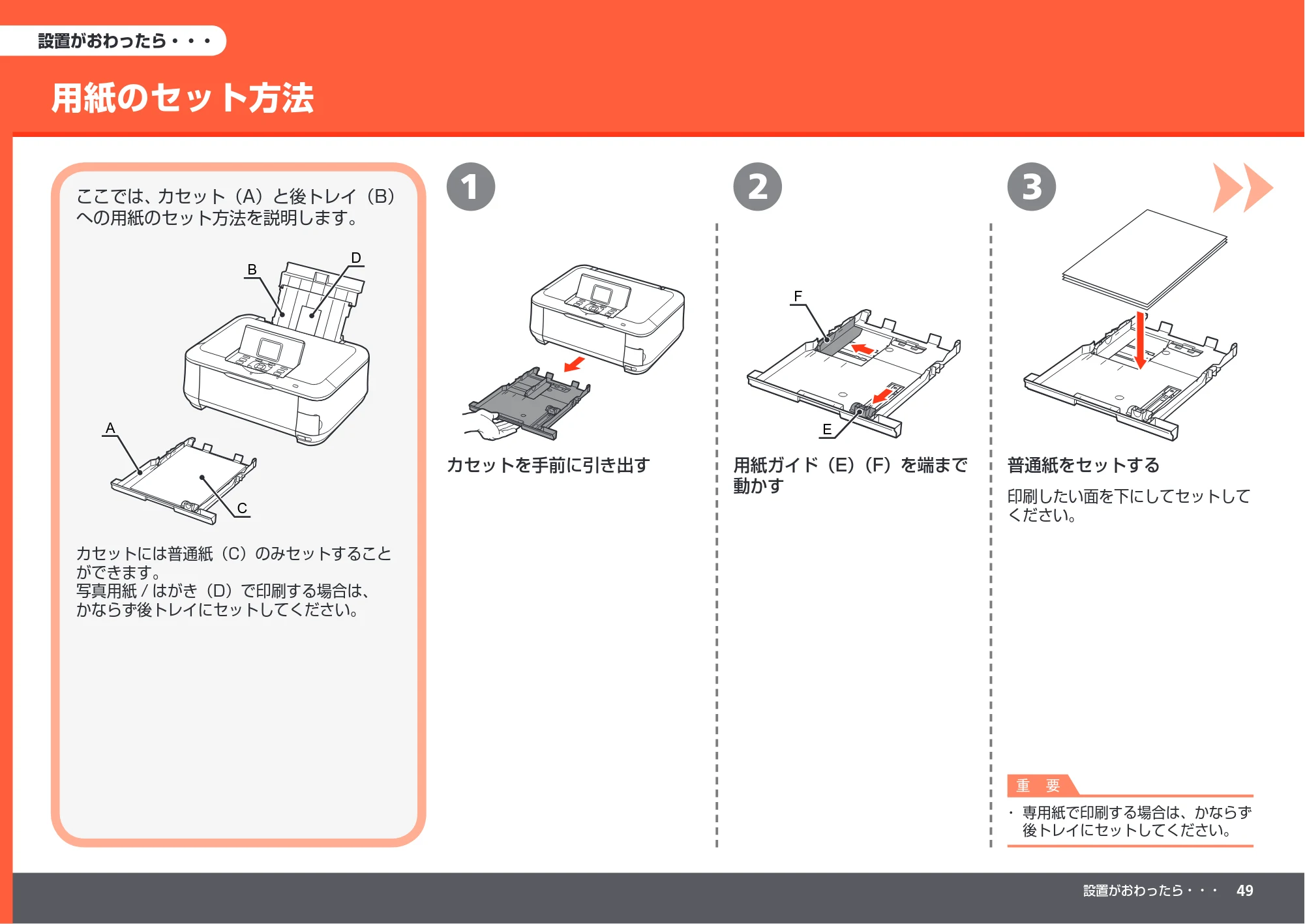 キヤノン PIXUS MP640 かんたんスタートガイド （PDF形式／8.69Mバイト） — 設置がおわったら・・・ — 原本ページ — 51ページ