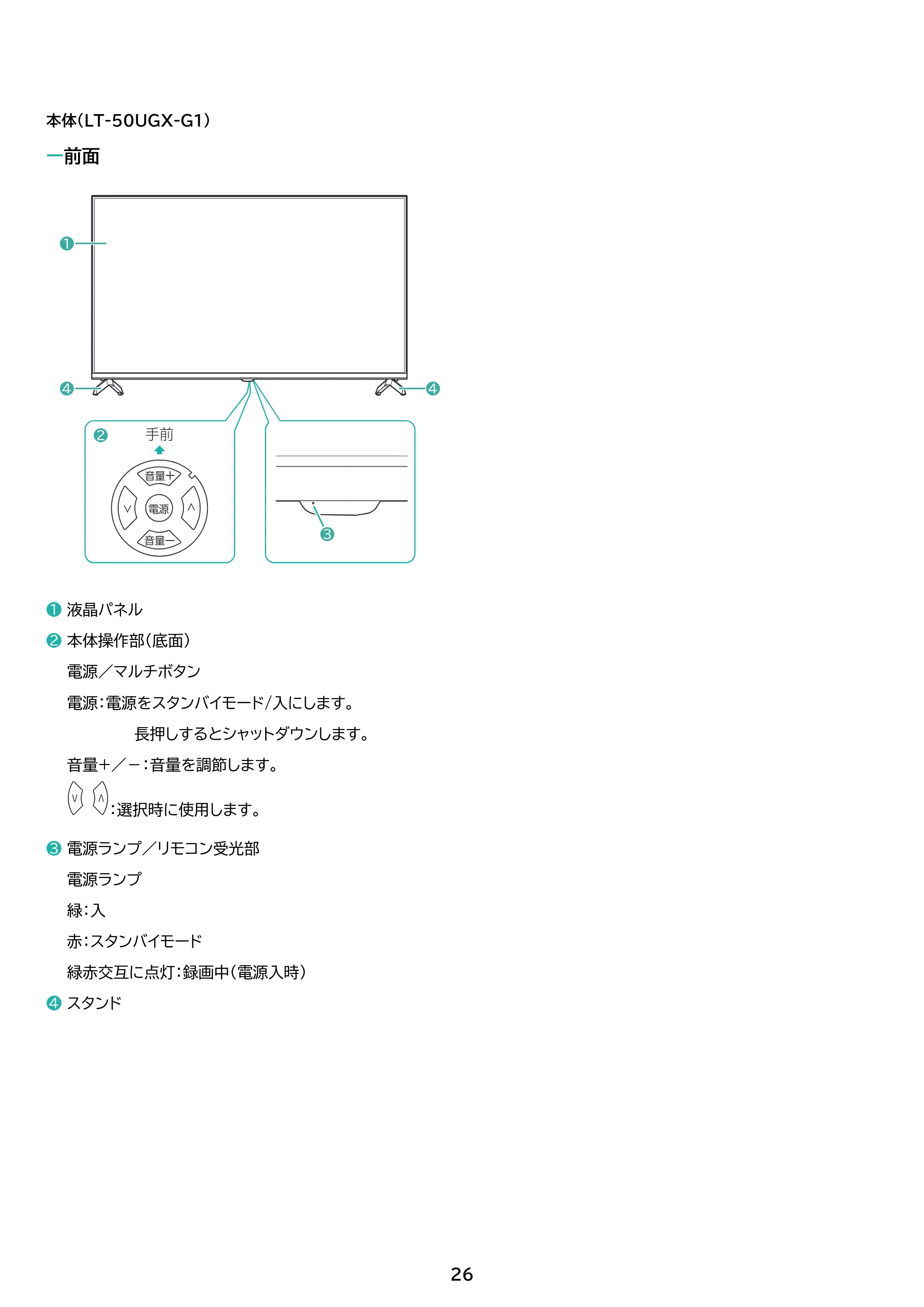 アイリスオーヤマ LT-65UGX-G1 取扱説明書 — 原本ページ — 26ページ