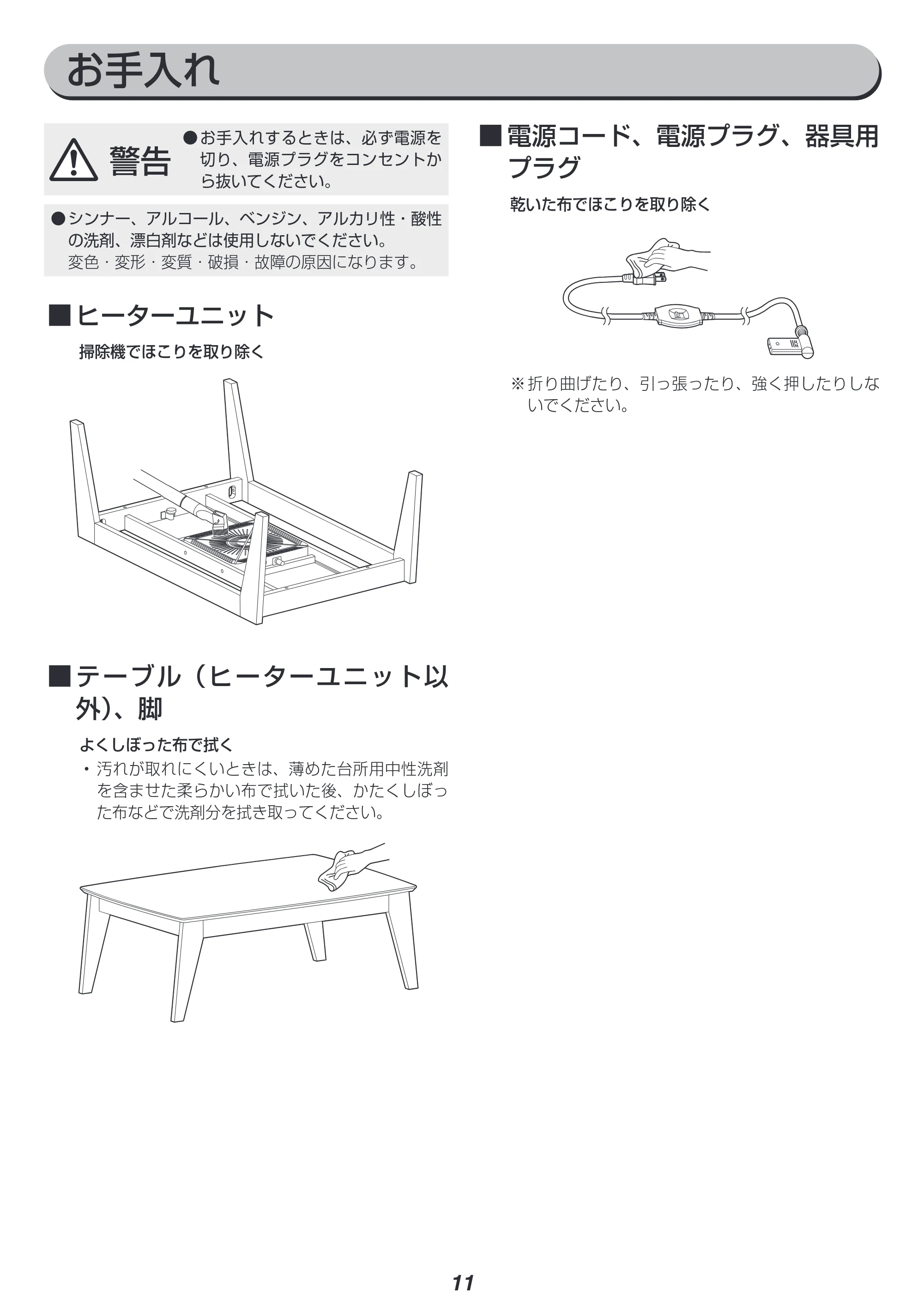 アイリスオーヤマ IKT-BA1070-LBR 取扱説明書 — 原本ページ — 11ページ