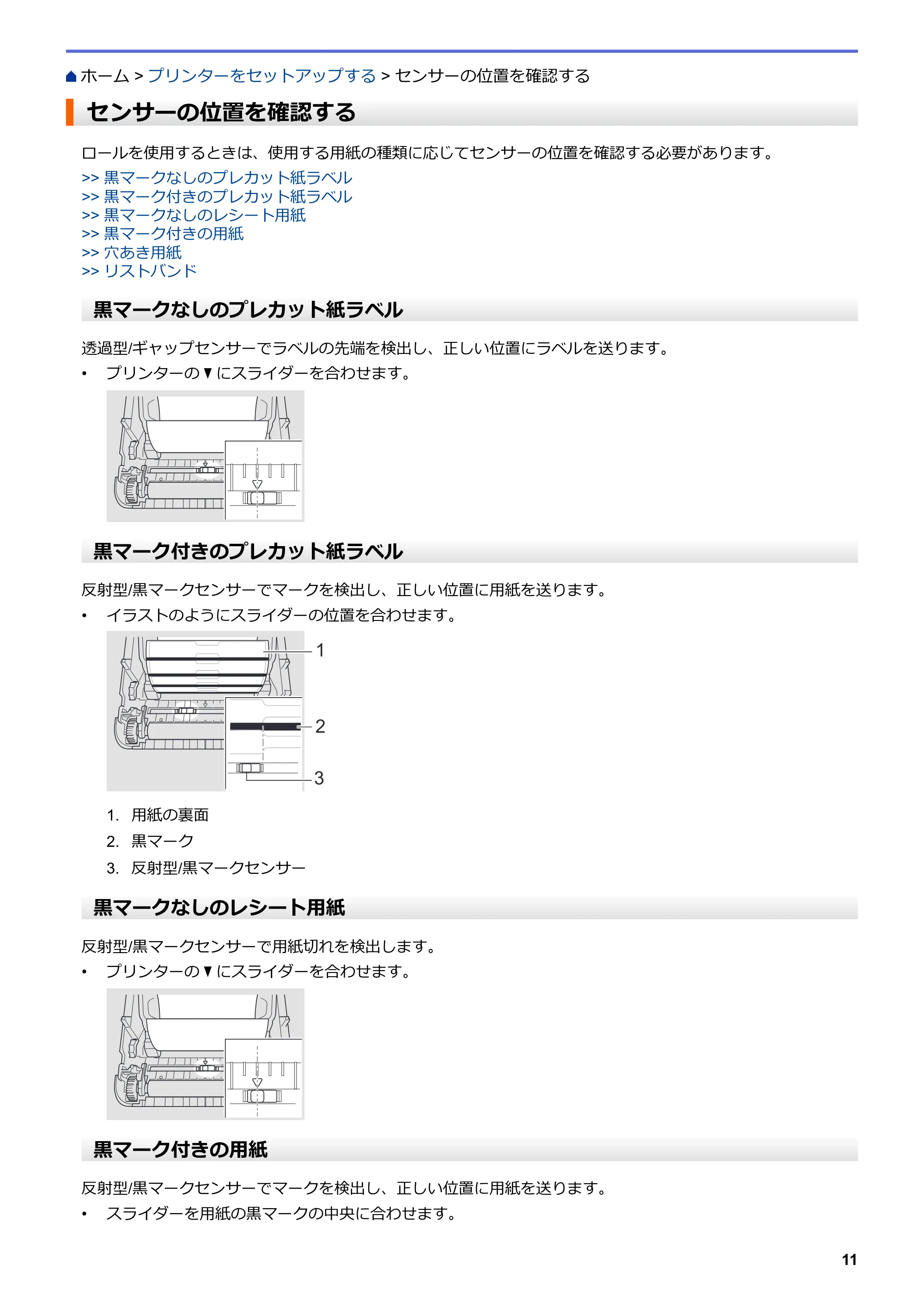 ブラザー TD-4420DNZ ユーザーズガイド — センサーの位置を確認する — 原本ページ — 14ページ