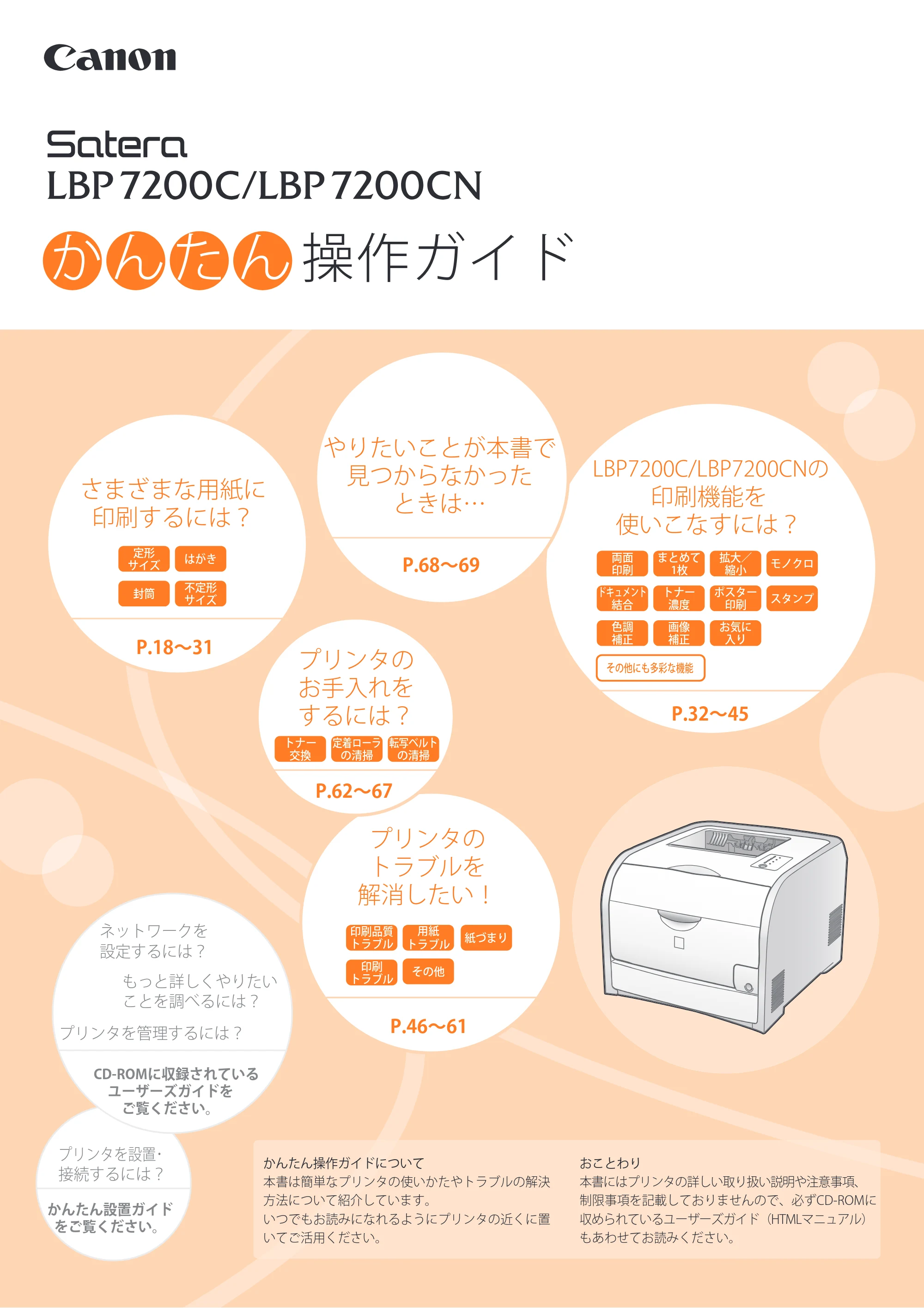 キヤノン LBP7200C/7200CN かんたん操作ガイド 2010年3月18日掲載 (PDF形式/20.05Mバイト) — 原本ページ — 1ページ