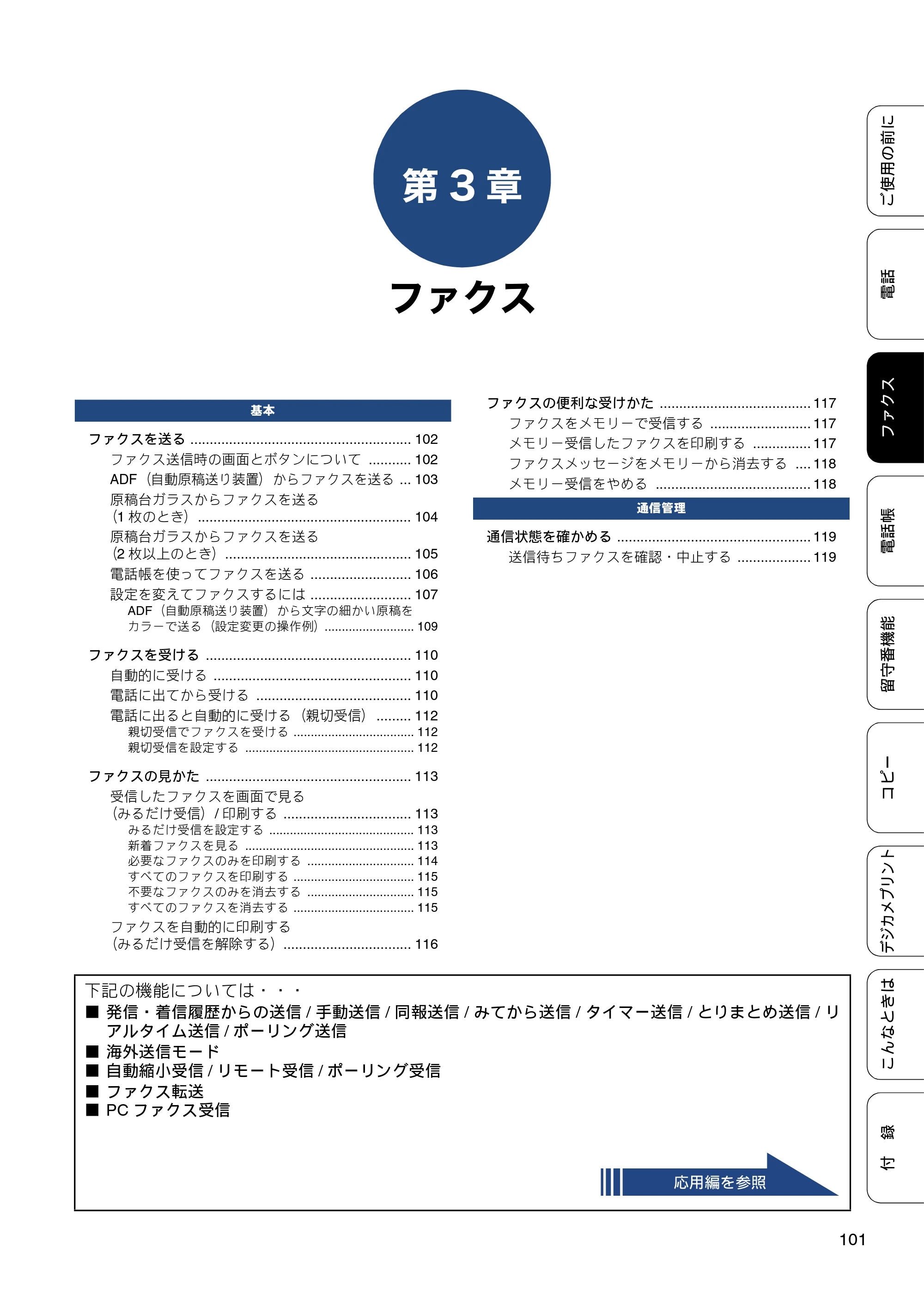 ブラザー MFC-J987DN / MFC-J987DWN ユーザーズガイド ～基本編～ — 第3章 ファクス — 原本ページ — 101ページ