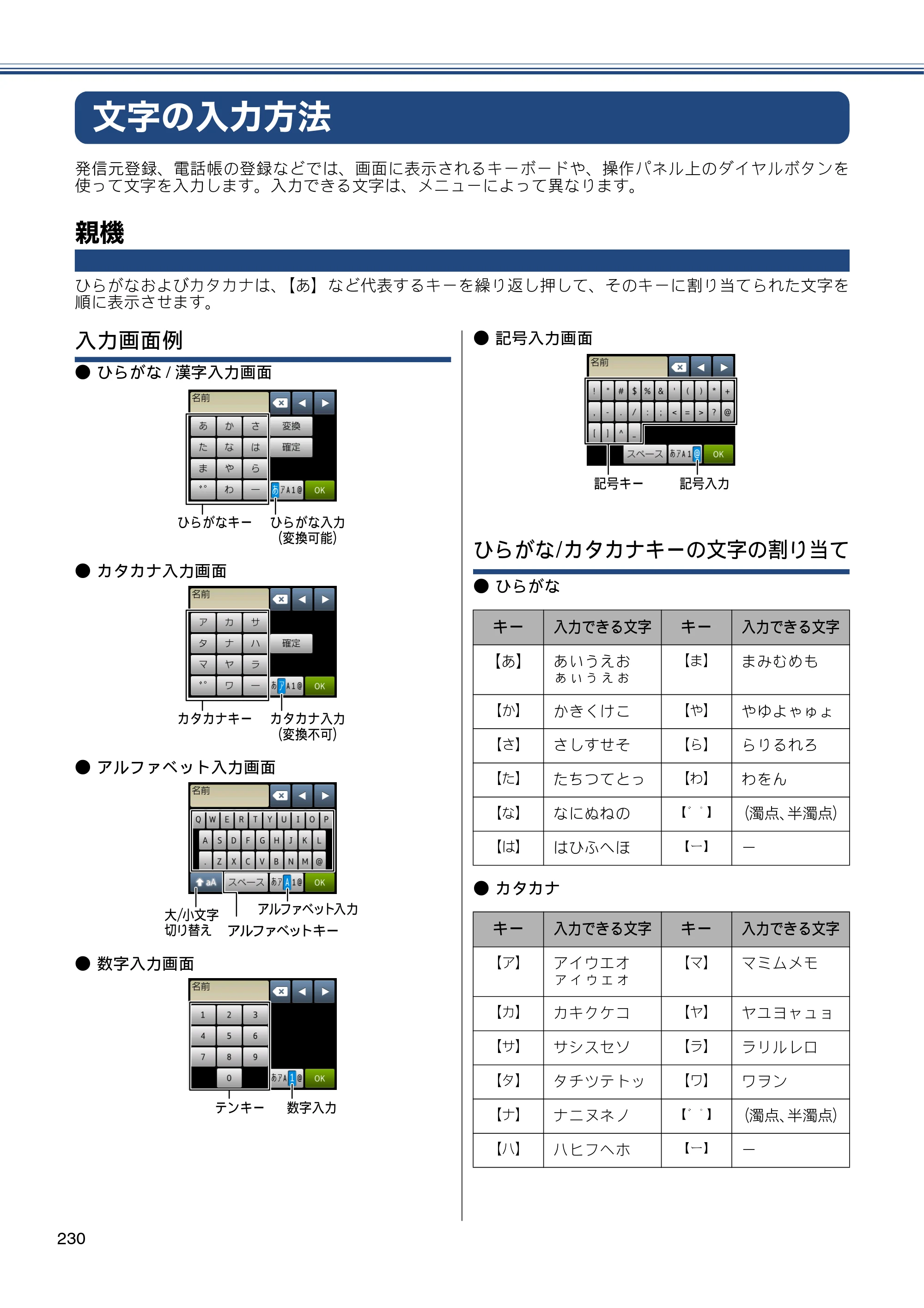 ブラザー MFC-J987DN / MFC-J987DWN ユーザーズガイド ～基本編～ — 文字の入力方法 — 原本ページ — 230ページ