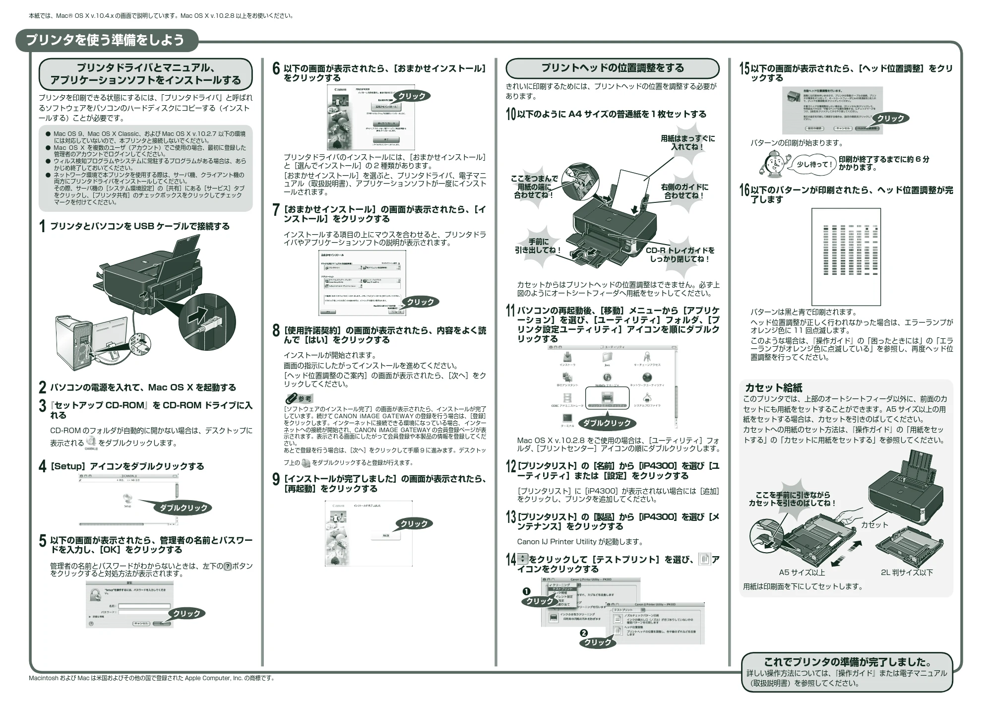 キヤノン PIXUS iP4300 かんたんスタートガイド (Mac版) (PDF形式/3.74Mバイト) — 原本ページ — 2ページ