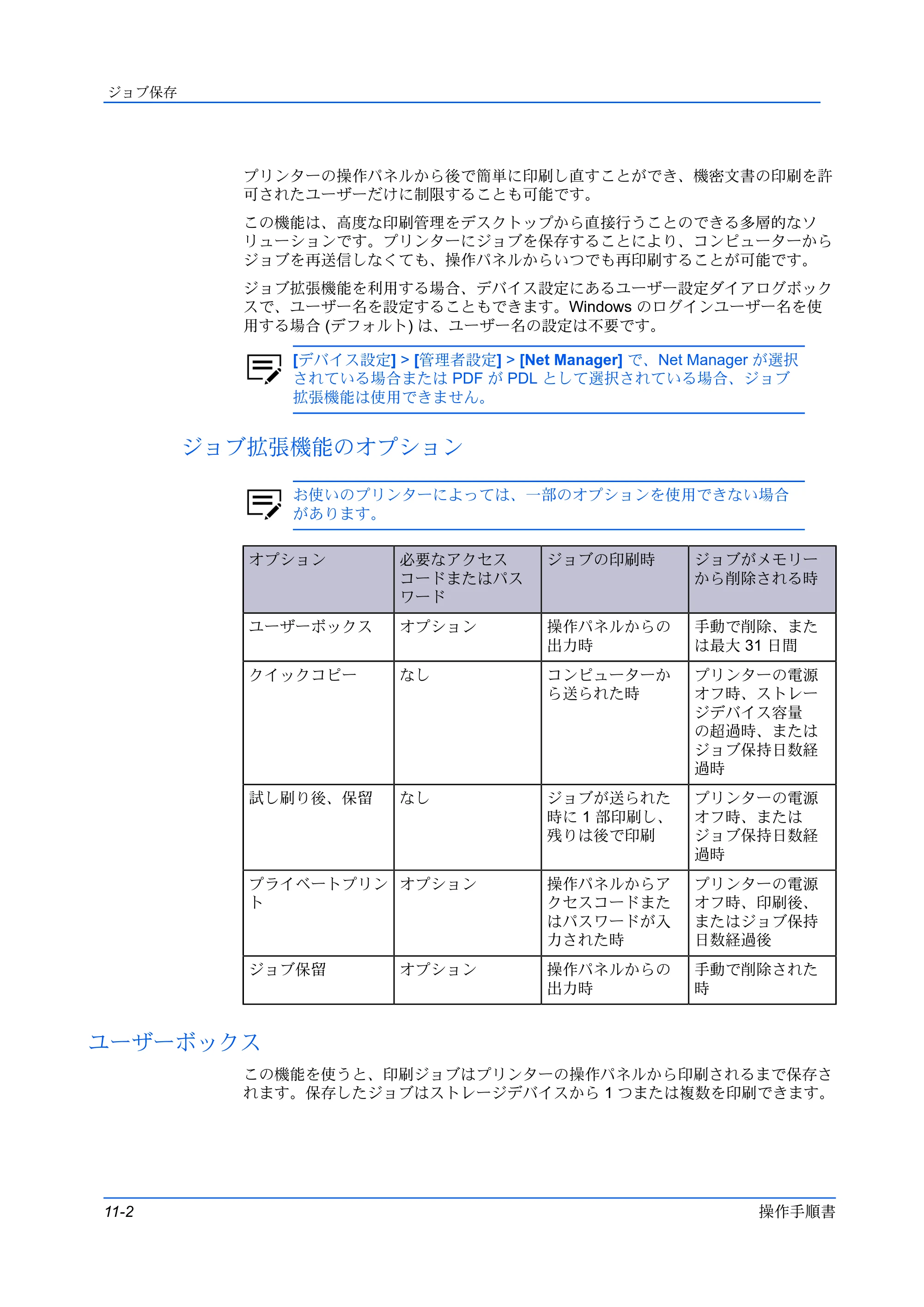 京セラ TASKalfa MZ3200i / TASKalfa MZ4000i プリンタードライバー 操作手順書 — ジョブ拡張機能のオプション — 原本ページ — 98ページ