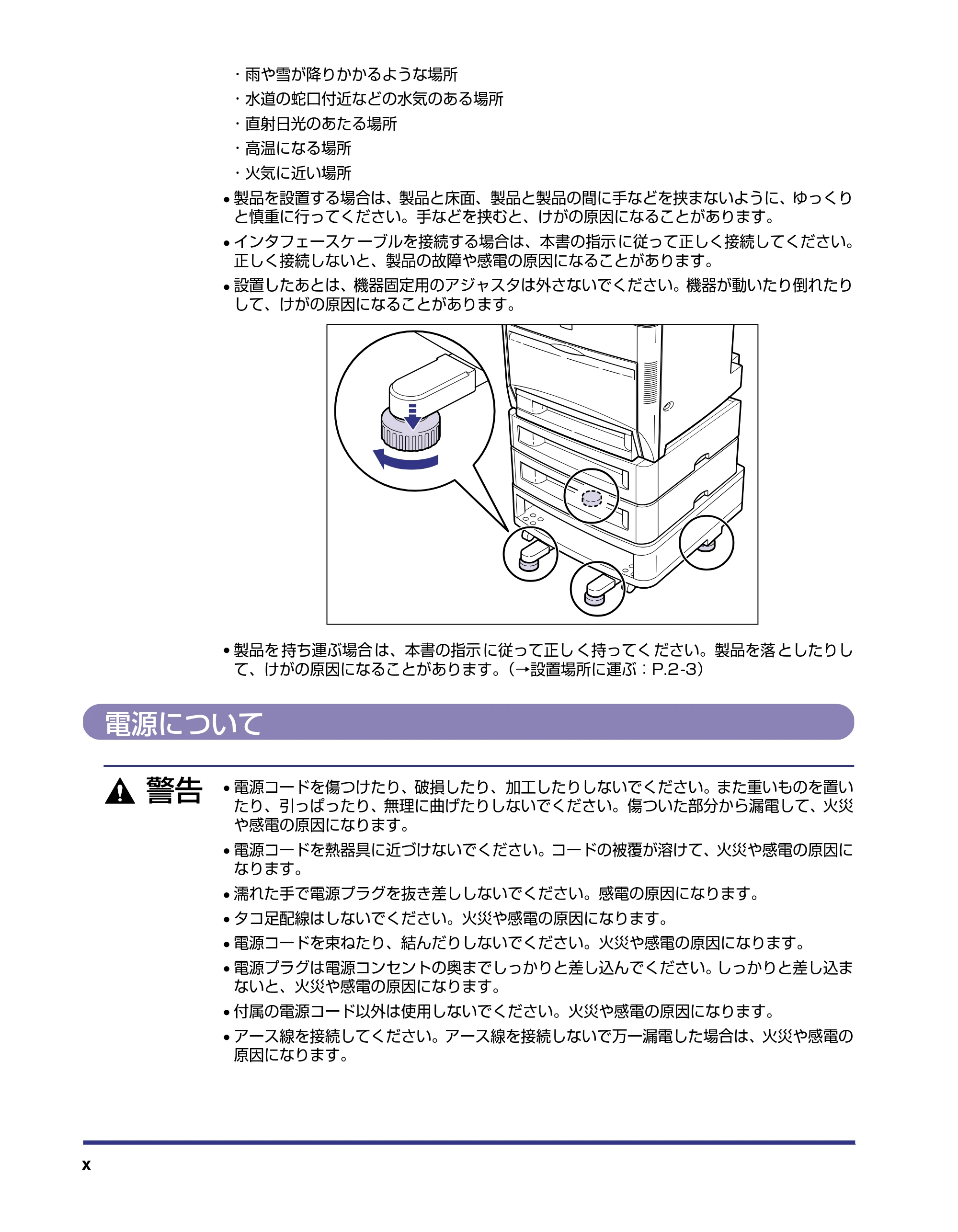 キヤノン LBP5800/5700 設置ガイド 2006年5月25日更新 （PDF形式／4.68Mバイト） — 電源について — 原本ページ — 12ページ