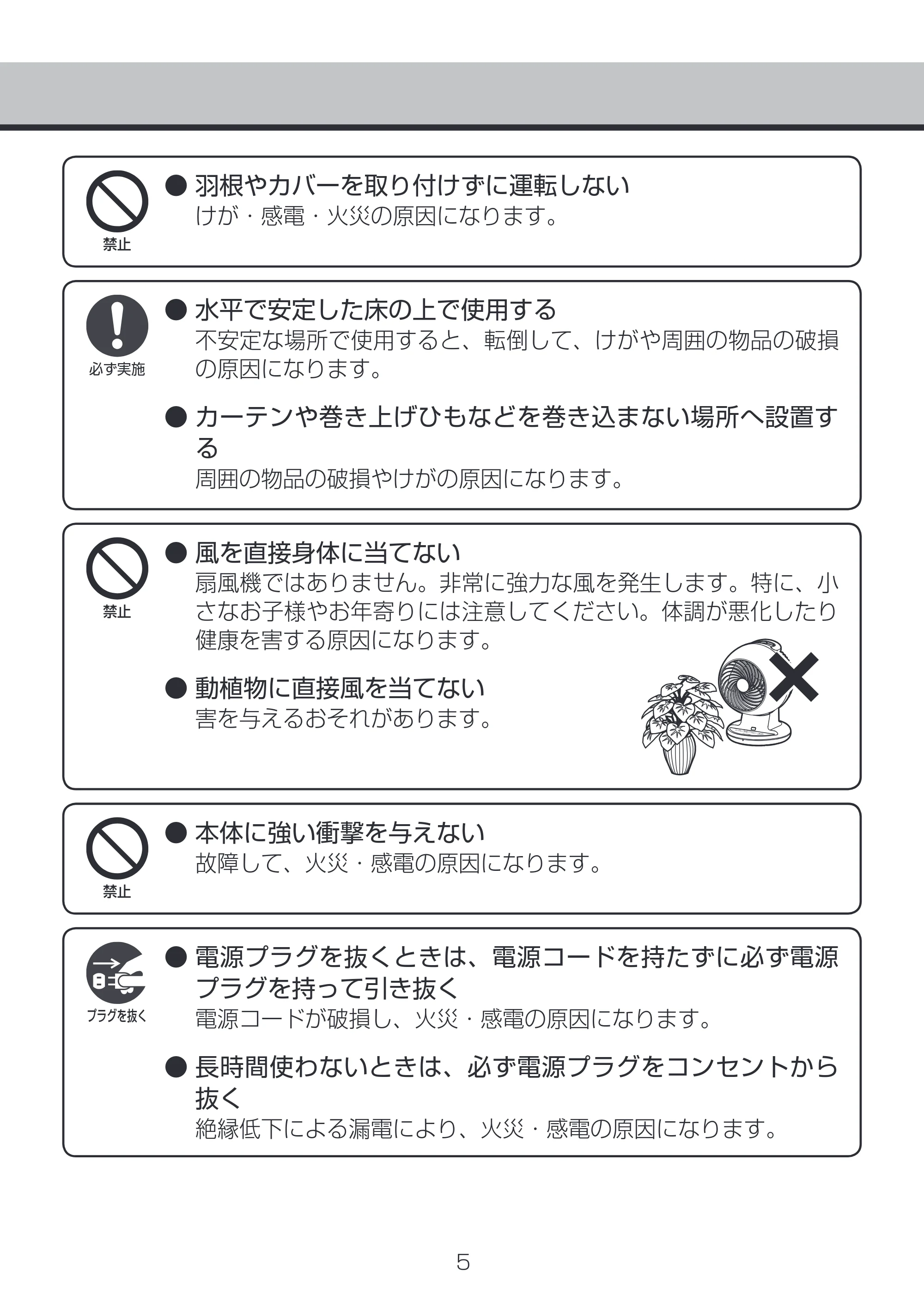 アイリスオーヤマ PCF-C15 取扱説明書 — 原本ページ — 5ページ