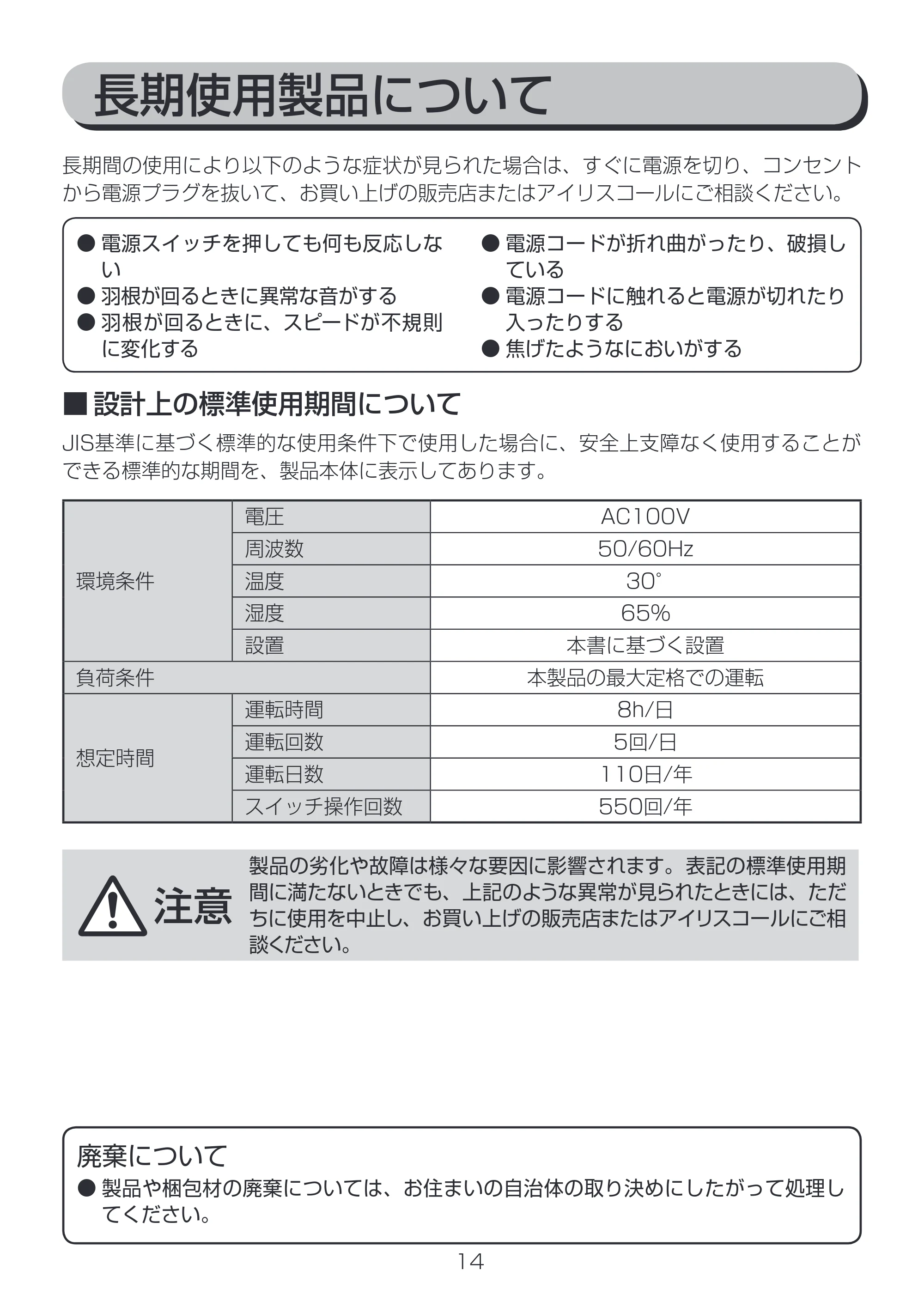 アイリスオーヤマ PCF-C15 取扱説明書 — 原本ページ — 14ページ