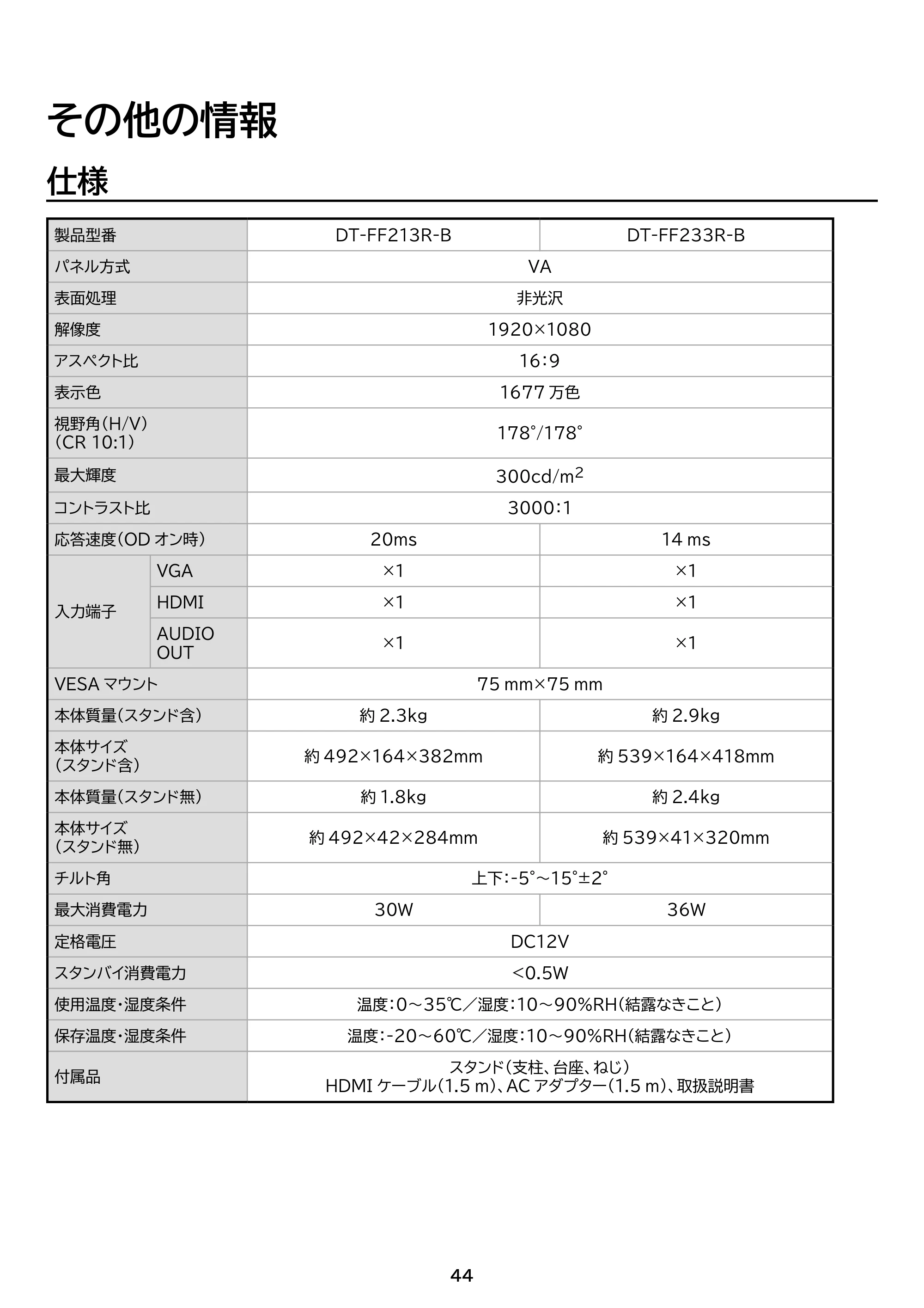 アイリスオーヤマ DT-FF213R 取扱説明書 — 原本ページ — 44ページ