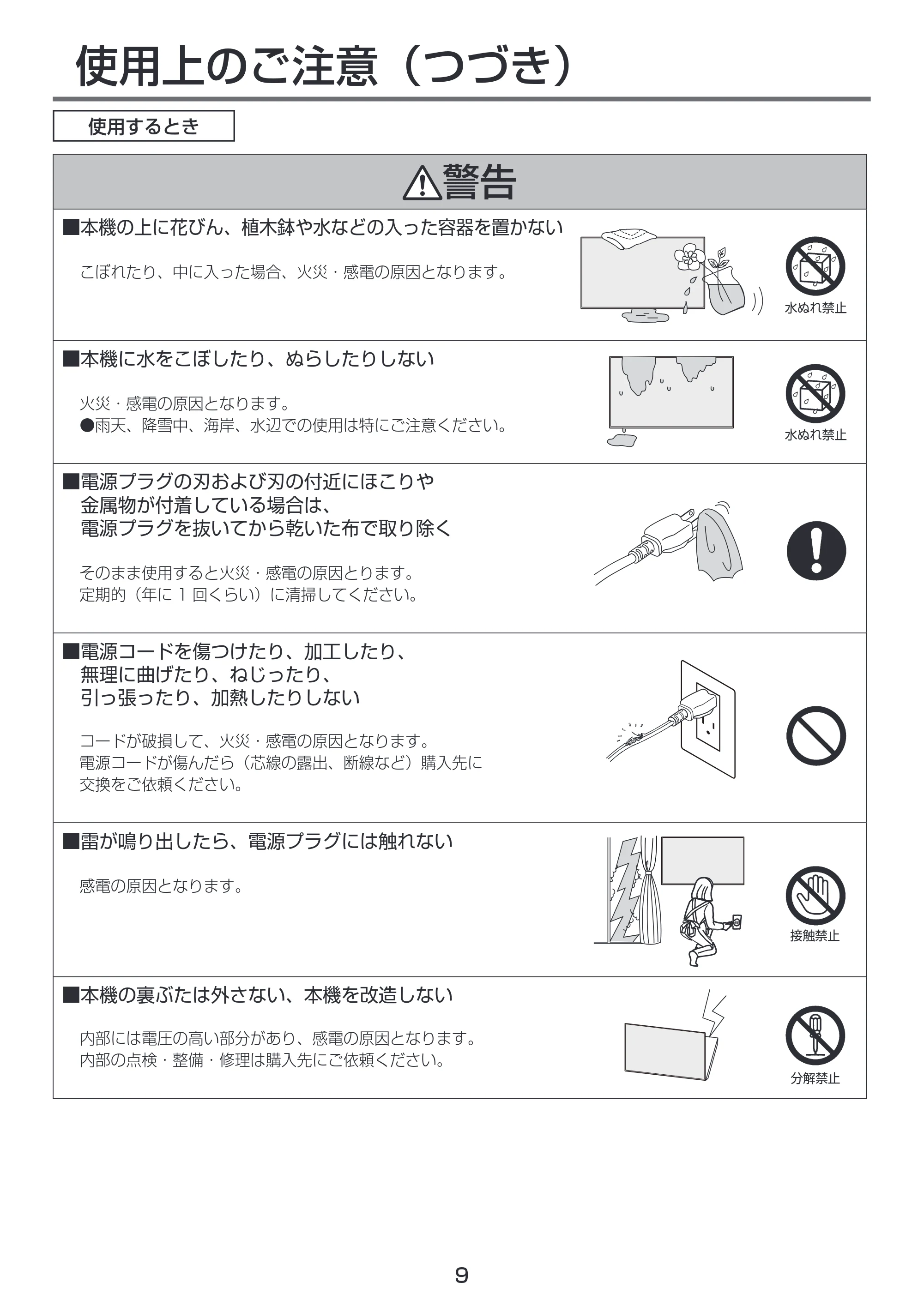 日立 LCM55-D1 / LCM49-D1 取扱説明書 — 原本ページ — 9ページ