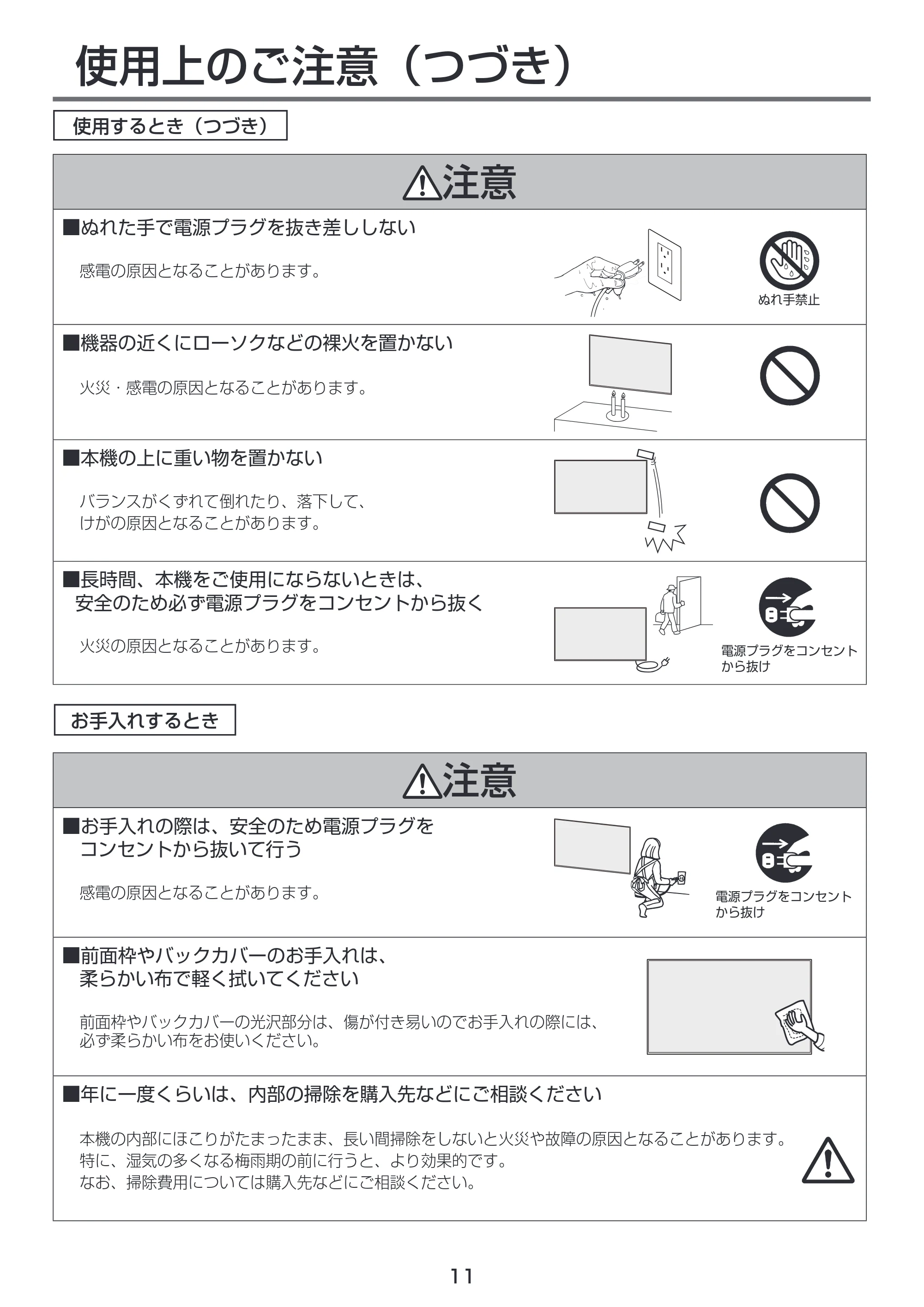 日立 LCM55-D1 / LCM49-D1 取扱説明書 — 原本ページ — 11ページ