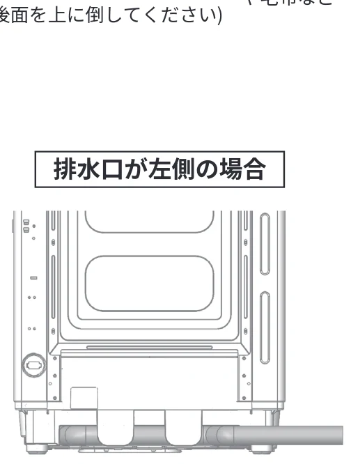 日立 NW-R706 据付説明書 — 排水ホースの引き出しかた・保護カバーの取り付けかた — 図版 8-2 — 8ページ