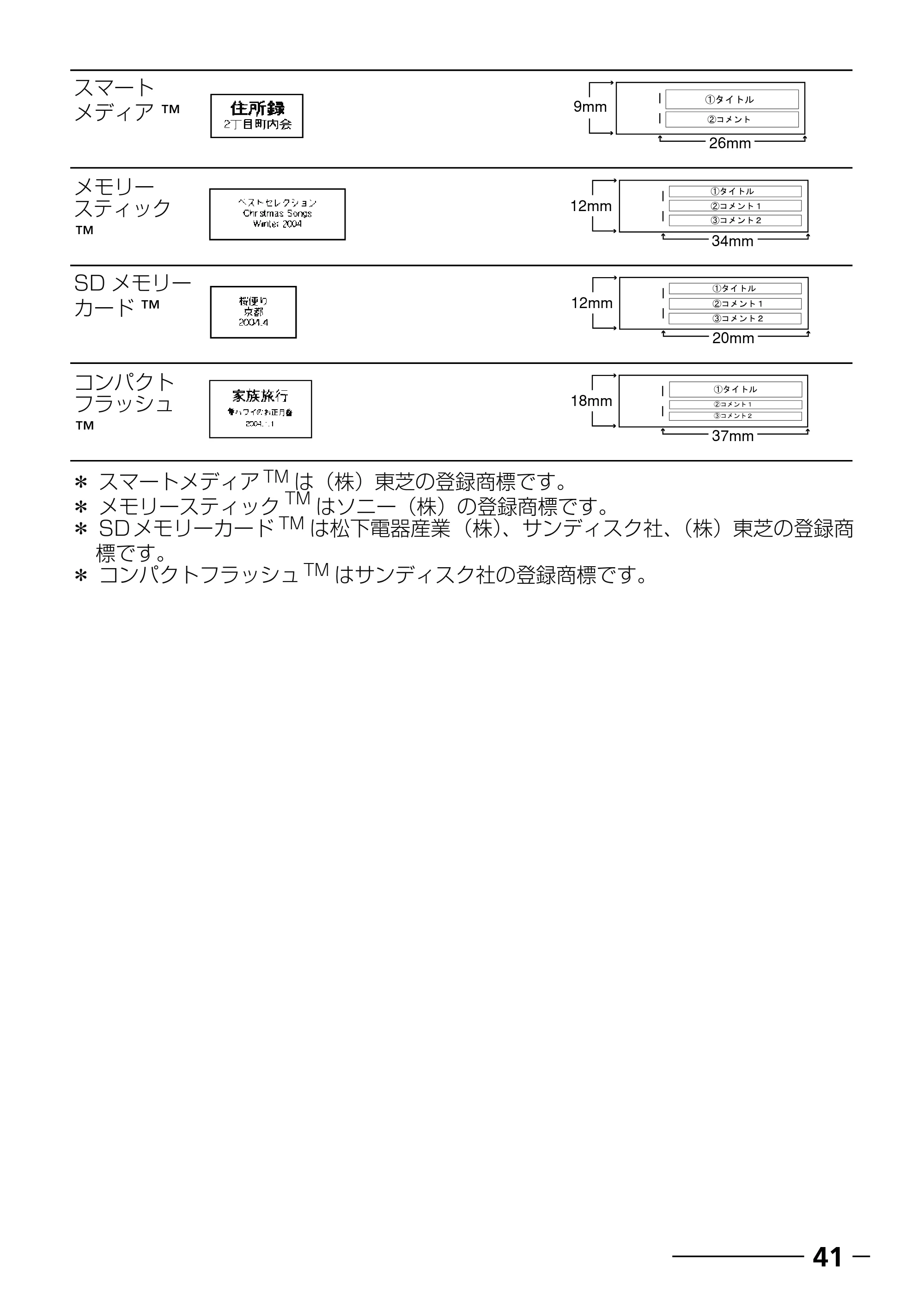 ブラザー PT-250 ©Disney 取扱説明書 ベビープー版 — 原本ページ — 43ページ
