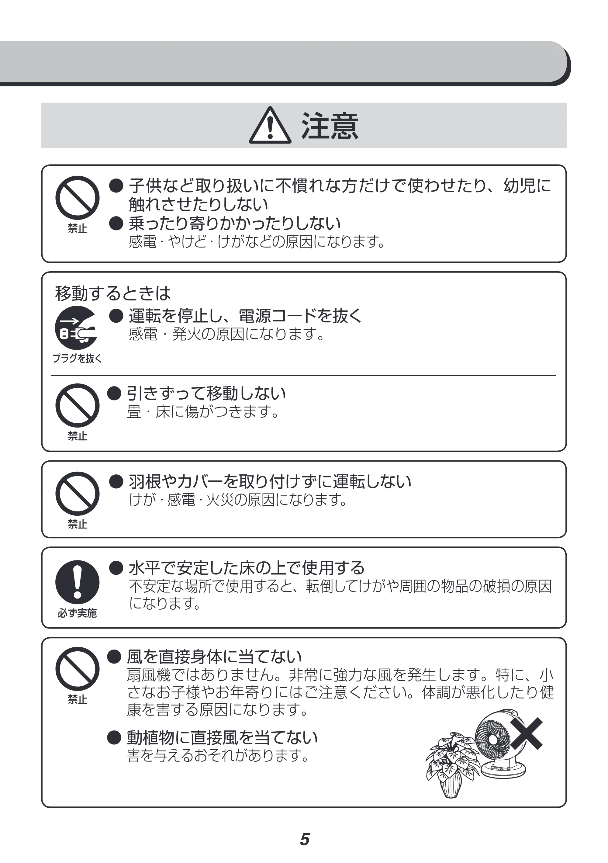 アイリスオーヤマ CFA-182 取扱説明書 — 原本ページ — 5ページ