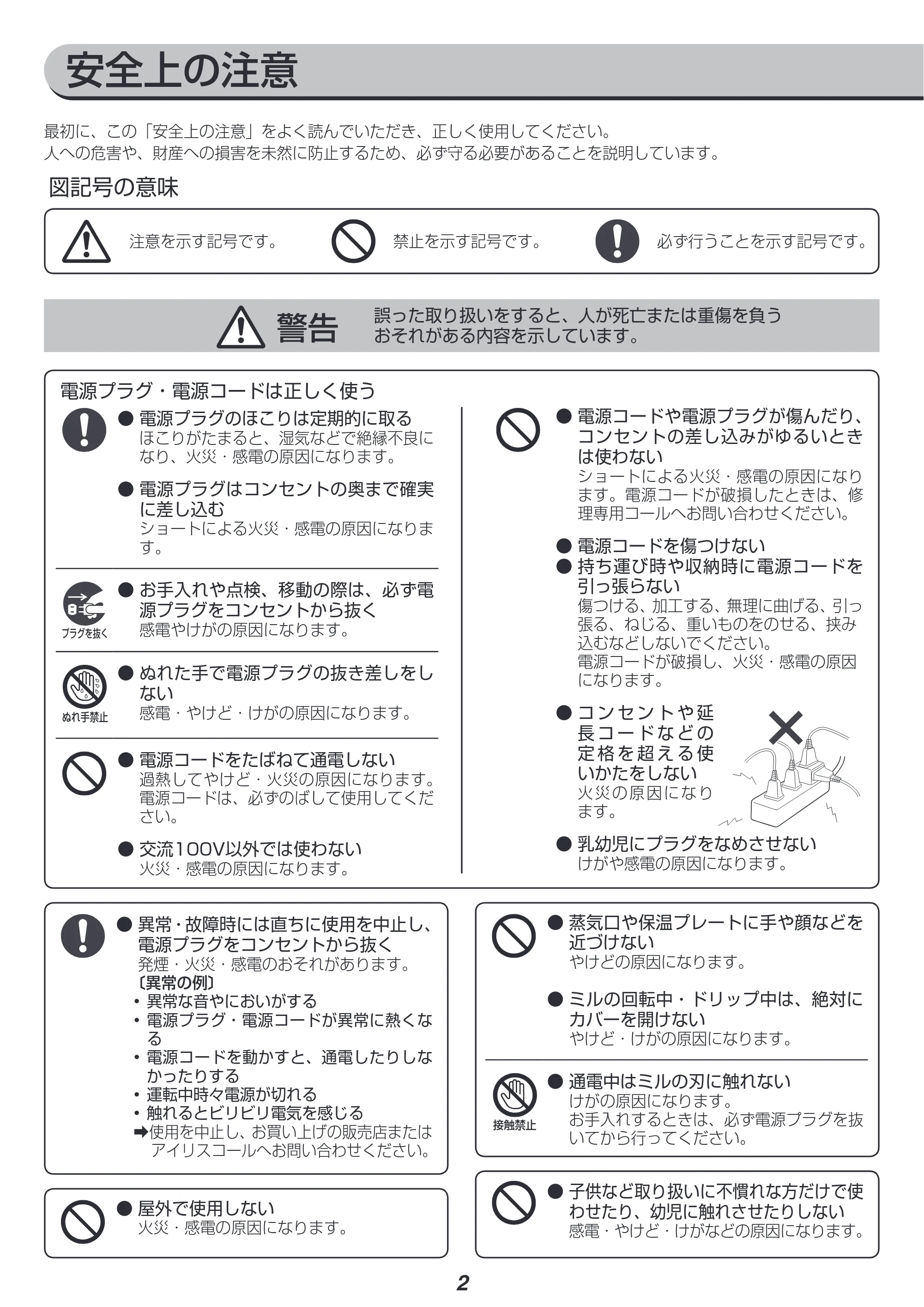 アイリスオーヤマ IAC-A600 取扱説明書 — 原本ページ — 2ページ